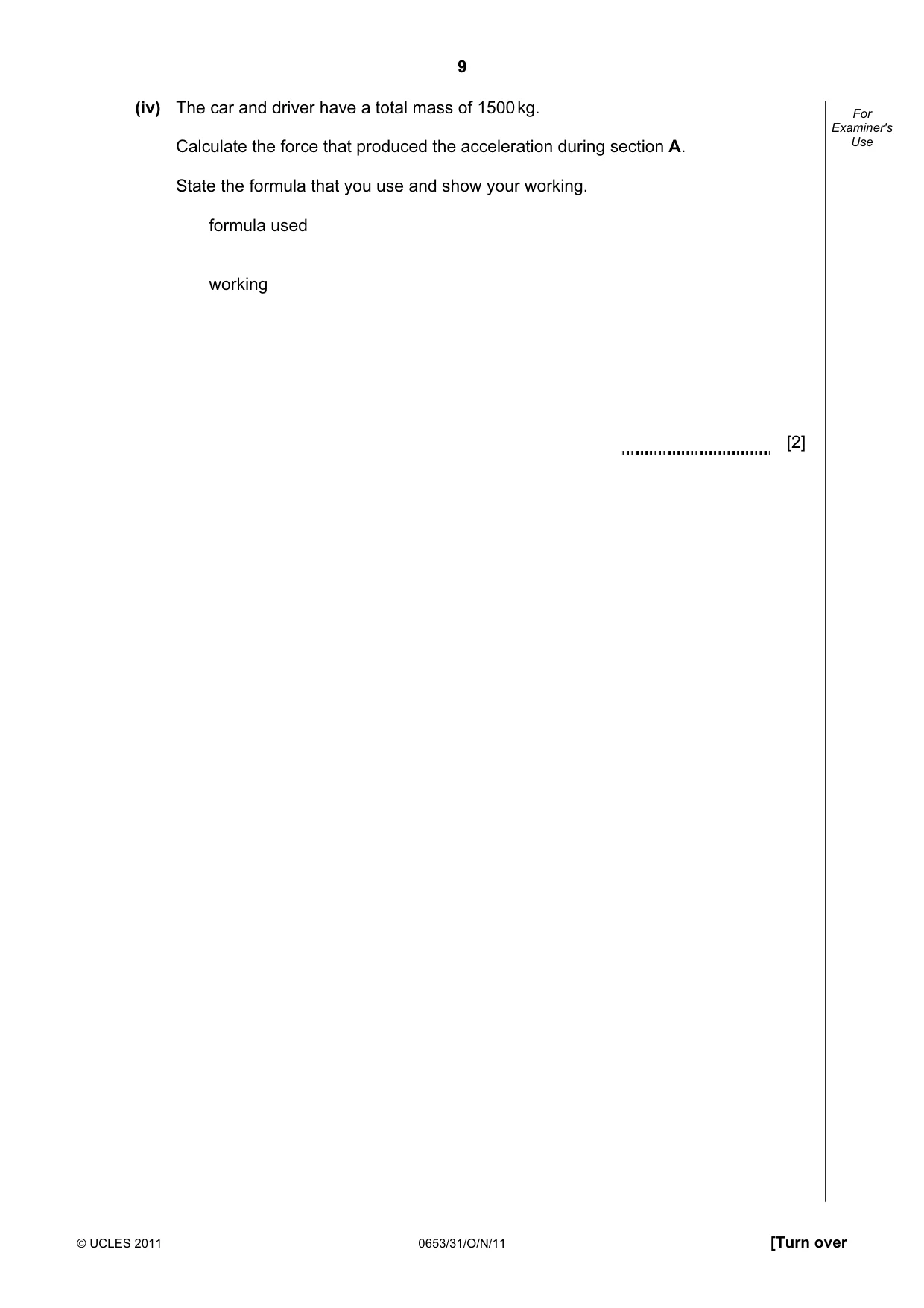 Cambridge IGCSE Science - Combined 0653 2011 Oct/Nov Paper 3 · Variant 1 question paper, page 9 of 20