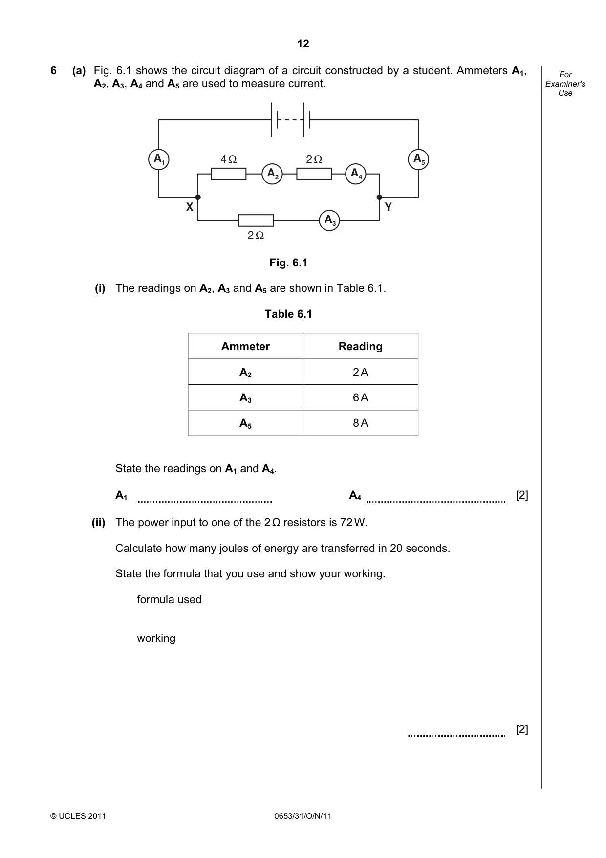 Cambridge IGCSE Science - Combined 0653 2011 Oct/Nov Paper 3 · Variant 1 question paper, page 12 of 20