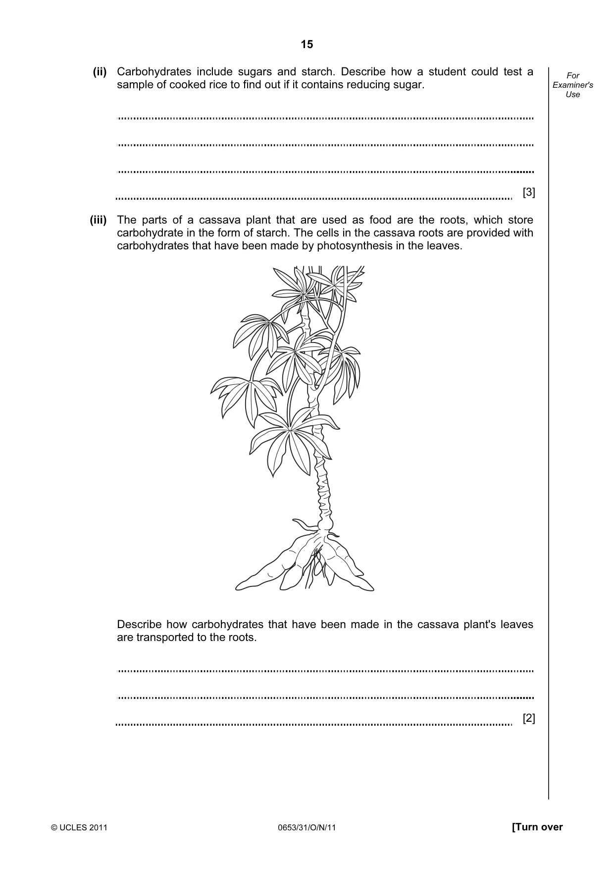Cambridge IGCSE Science - Combined 0653 2011 Oct/Nov Paper 3 · Variant 1 question paper, page 15 of 20