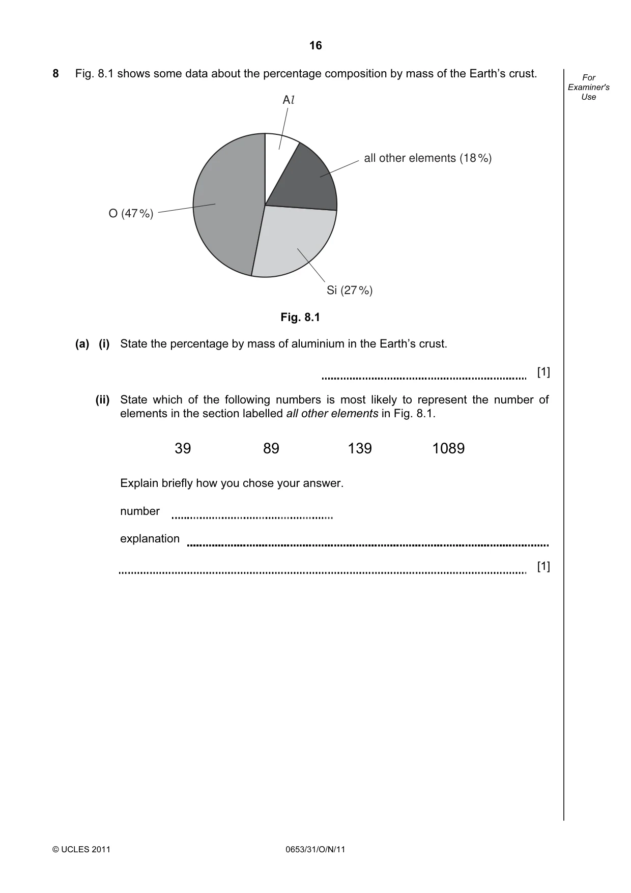 Cambridge IGCSE Science - Combined 0653 2011 Oct/Nov Paper 3 · Variant 1 question paper, page 16 of 20