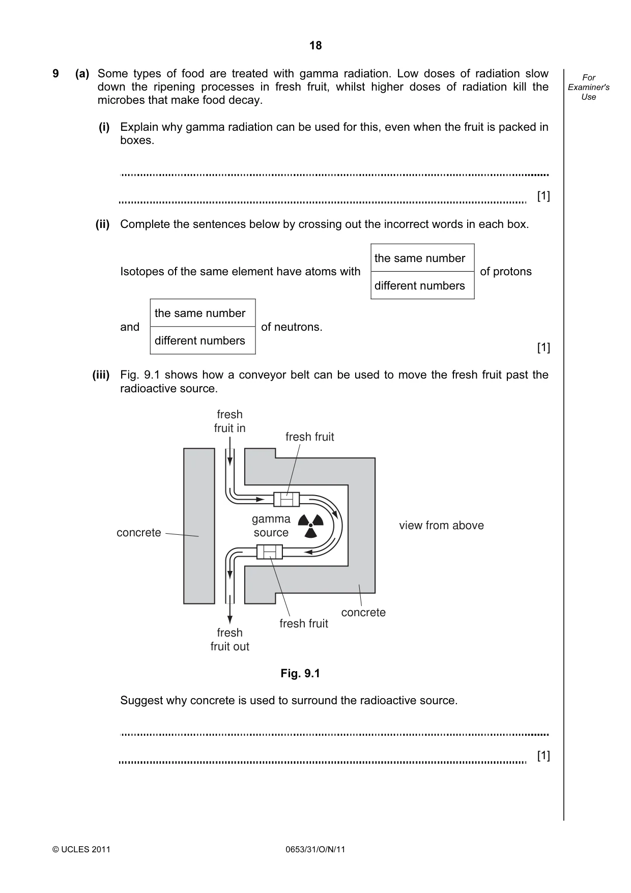 Cambridge IGCSE Science - Combined 0653 2011 Oct/Nov Paper 3 · Variant 1 question paper, page 18 of 20