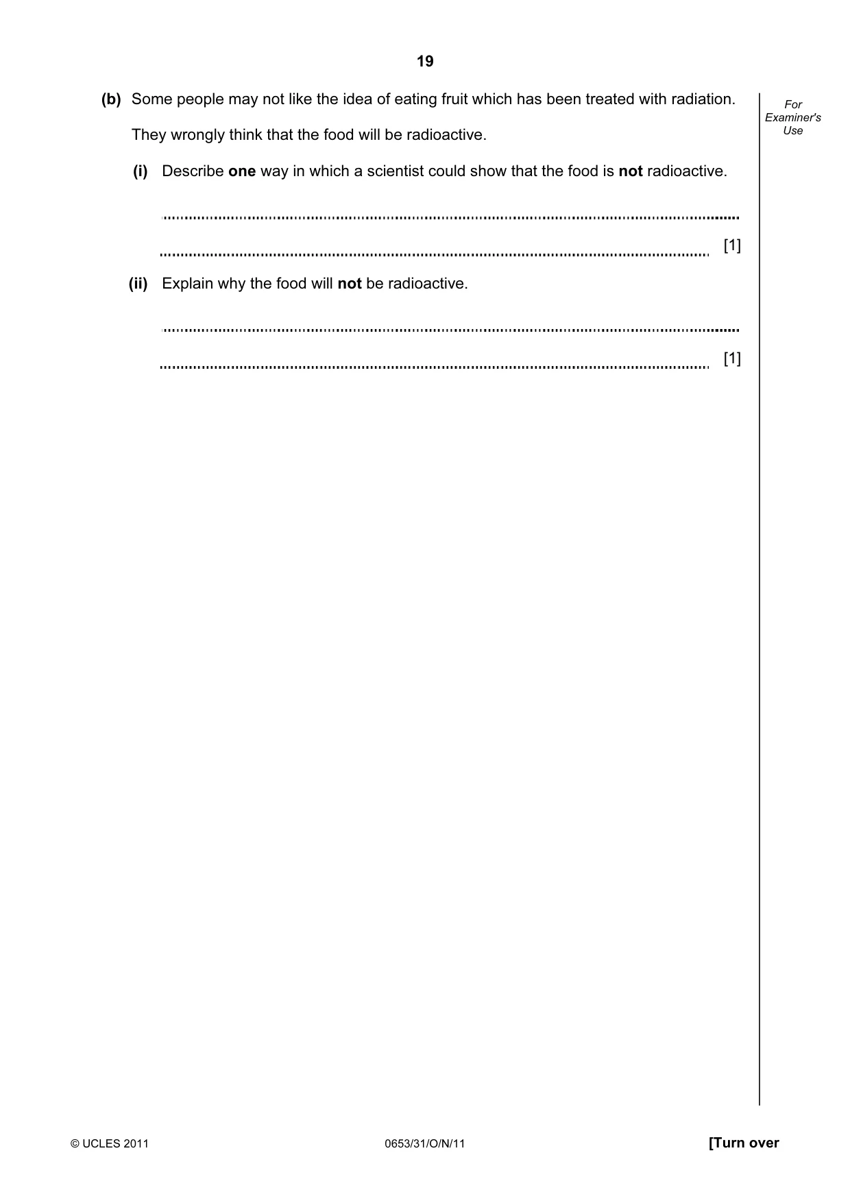 Cambridge IGCSE Science - Combined 0653 2011 Oct/Nov Paper 3 · Variant 1 question paper, page 19 of 20