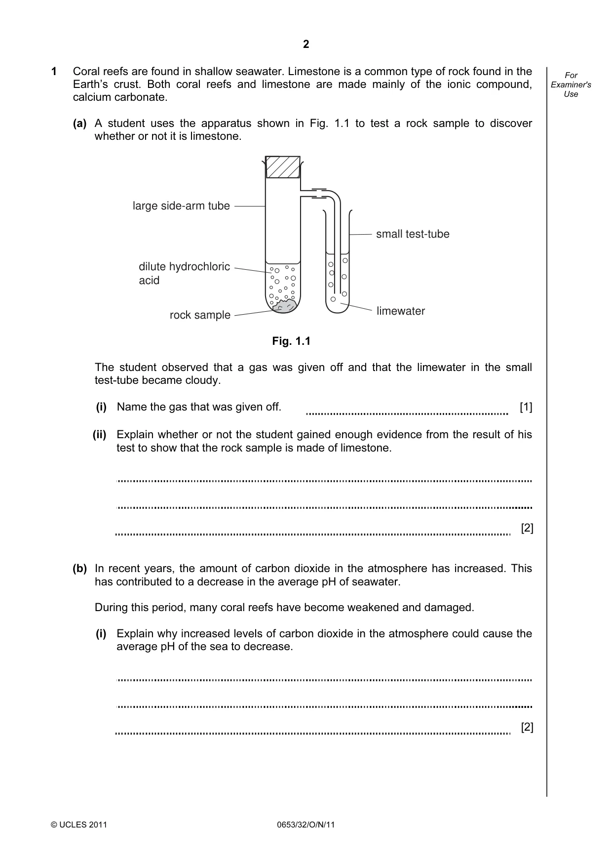 Cambridge IGCSE Science - Combined 0653 2011 Oct/Nov Paper 3 · Variant 2 question paper, page 2 of 24