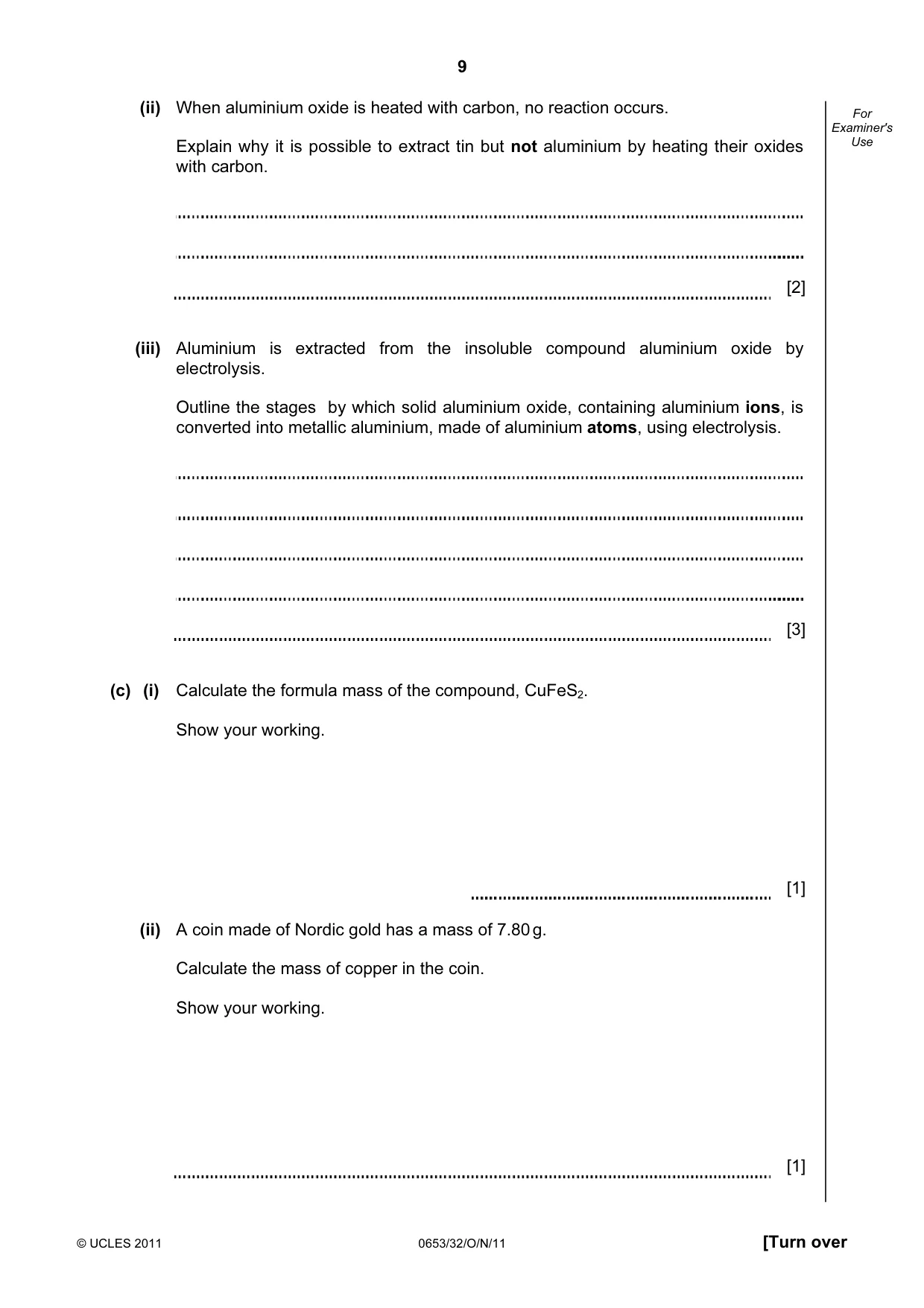 Cambridge IGCSE Science - Combined 0653 2011 Oct/Nov Paper 3 · Variant 2 question paper, page 9 of 24