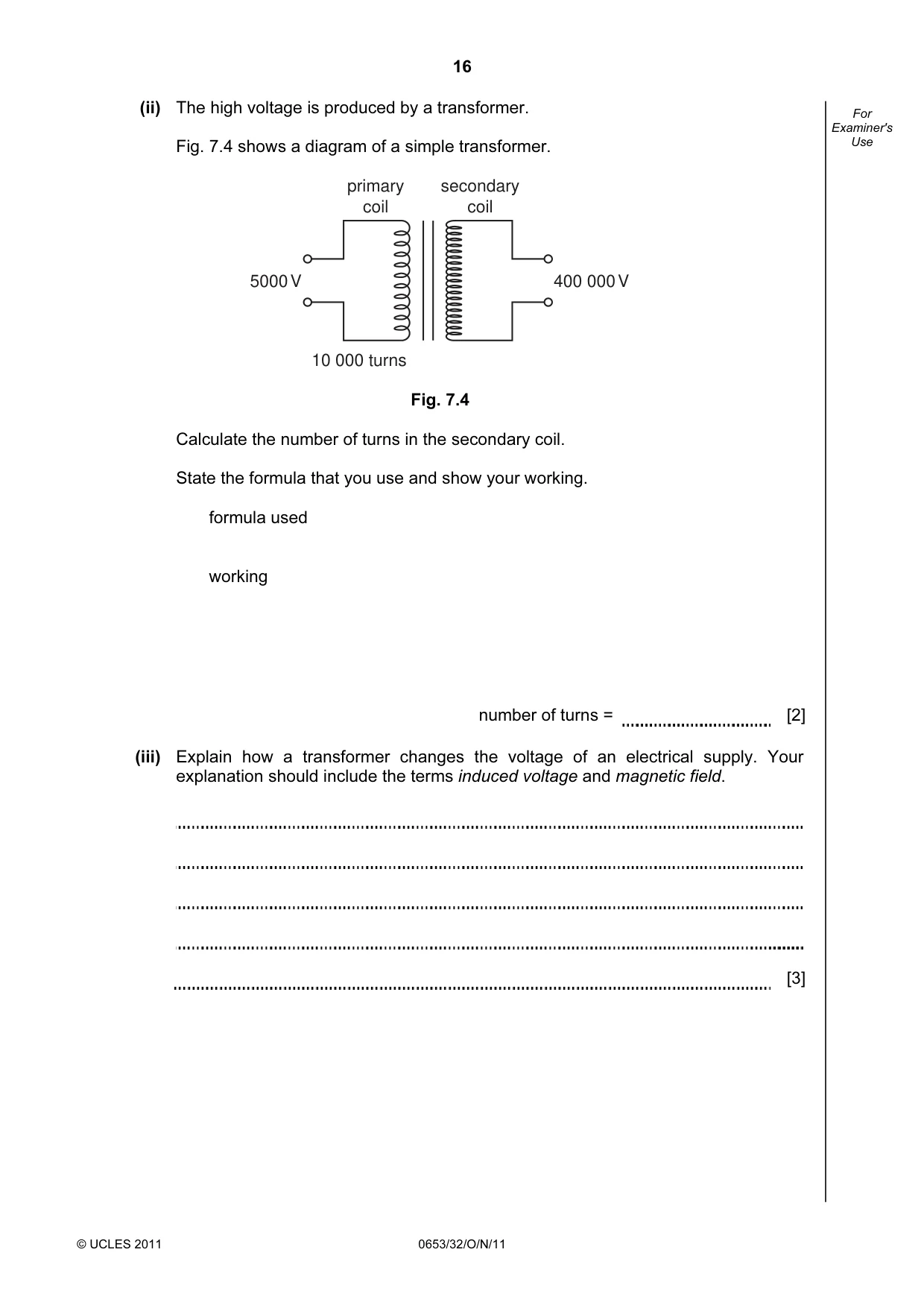 Cambridge IGCSE Science - Combined 0653 2011 Oct/Nov Paper 3 · Variant 2 question paper, page 16 of 24