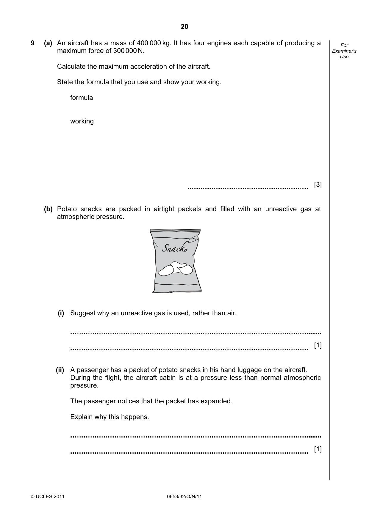 Cambridge IGCSE Science - Combined 0653 2011 Oct/Nov Paper 3 · Variant 2 question paper, page 20 of 24