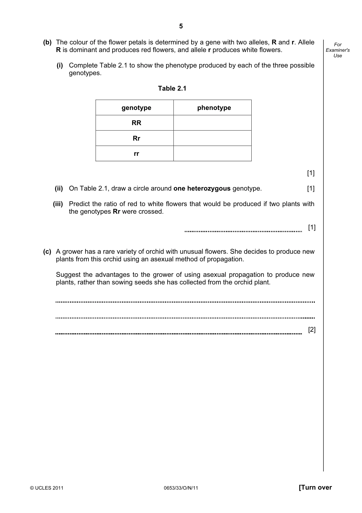 Cambridge IGCSE Science - Combined 0653 2011 Oct/Nov Paper 3 · Variant 3 question paper, page 5 of 20