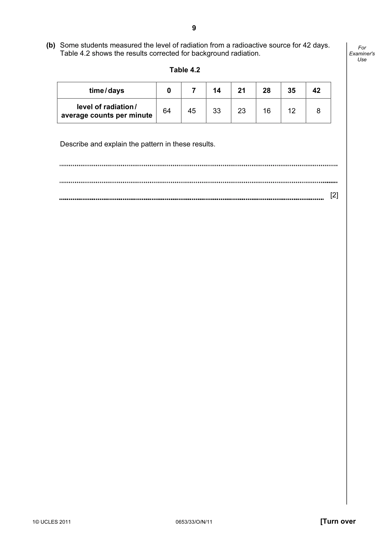Cambridge IGCSE Science - Combined 0653 2011 Oct/Nov Paper 3 · Variant 3 question paper, page 9 of 20