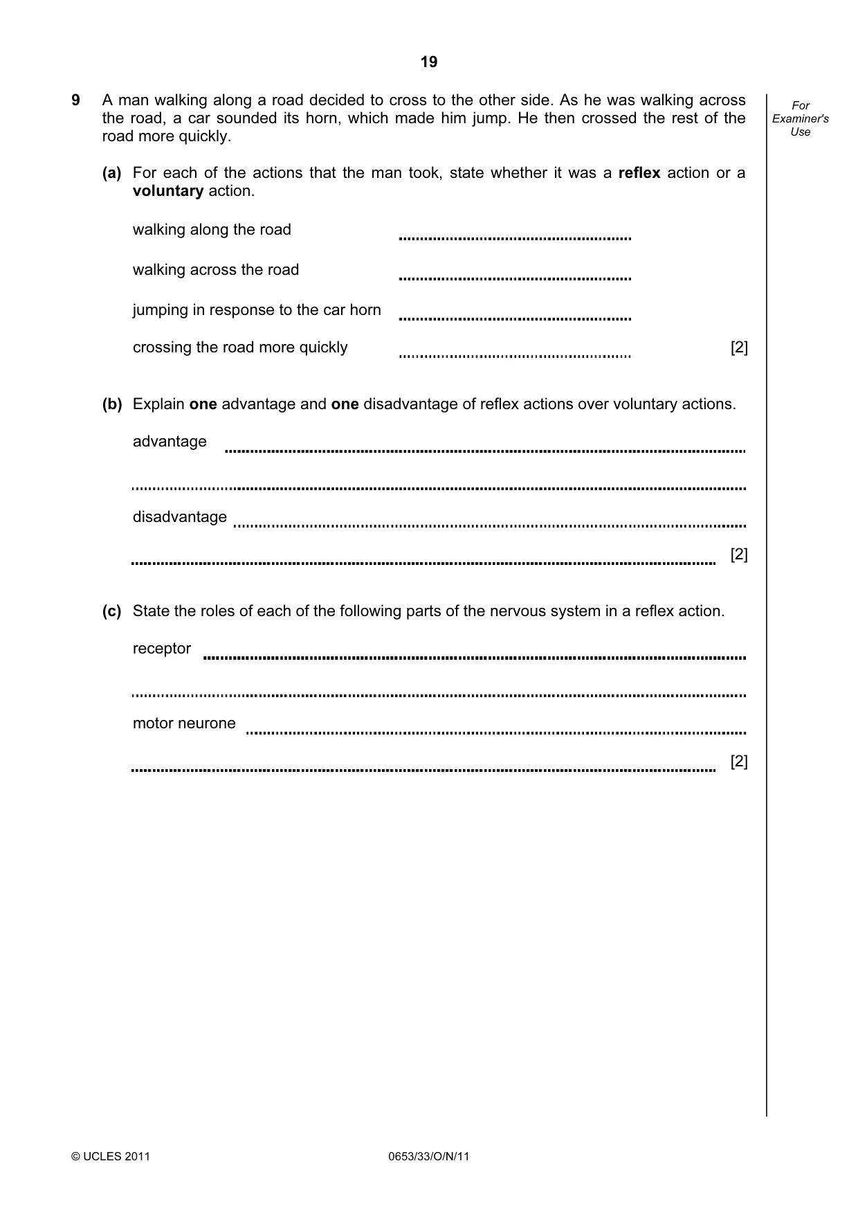 Cambridge IGCSE Science - Combined 0653 2011 Oct/Nov Paper 3 · Variant 3 question paper, page 19 of 20