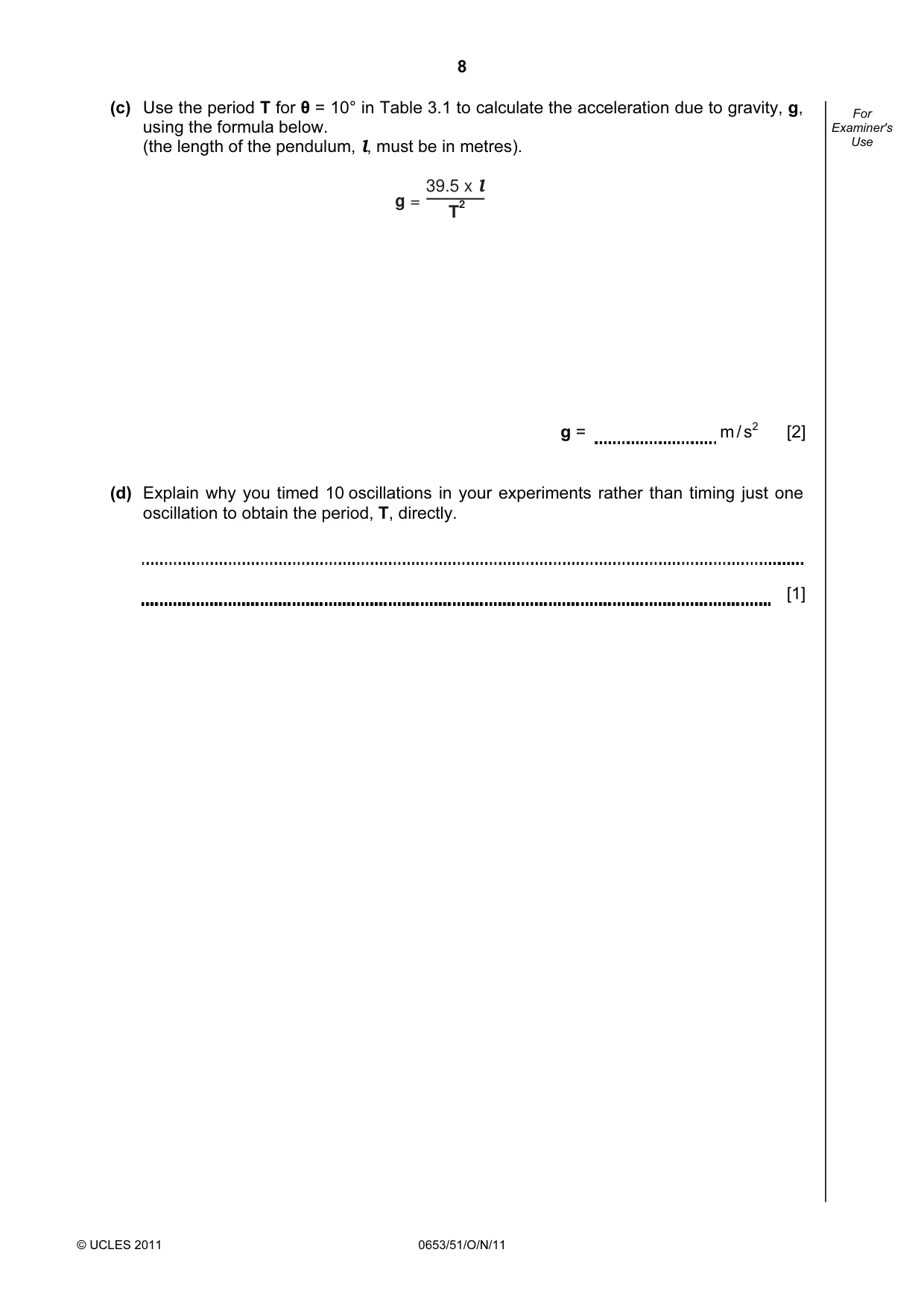 Cambridge IGCSE Science - Combined 0653 2011 Oct/Nov Paper 5 · Variant 1 question paper, page 8 of 12