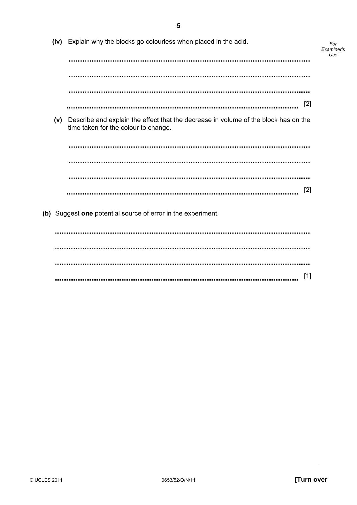 Cambridge IGCSE Science - Combined 0653 2011 Oct/Nov Paper 5 · Variant 2 question paper, page 5 of 12