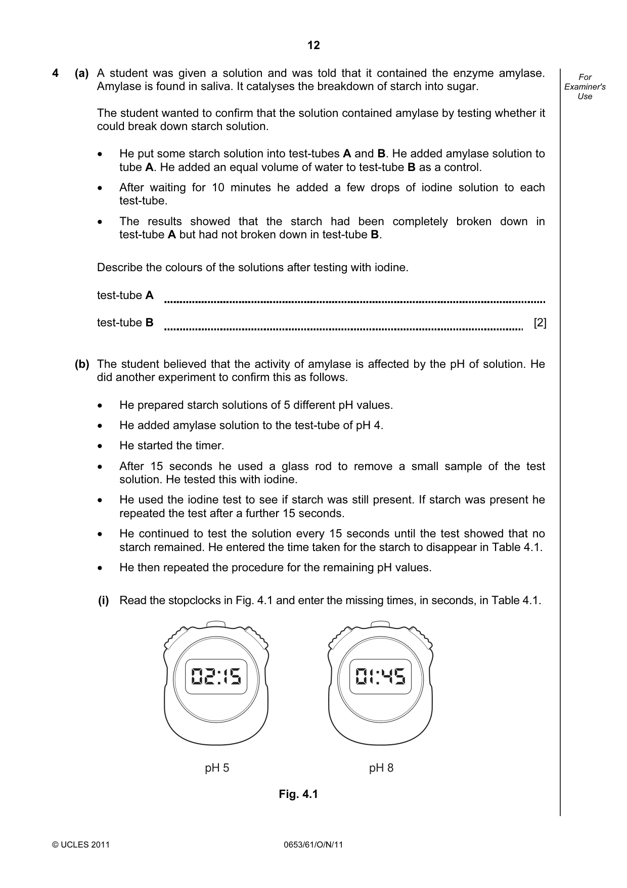 Cambridge IGCSE Science - Combined 0653 2011 Oct/Nov Paper 6 · Variant 1 question paper, page 12 of 20