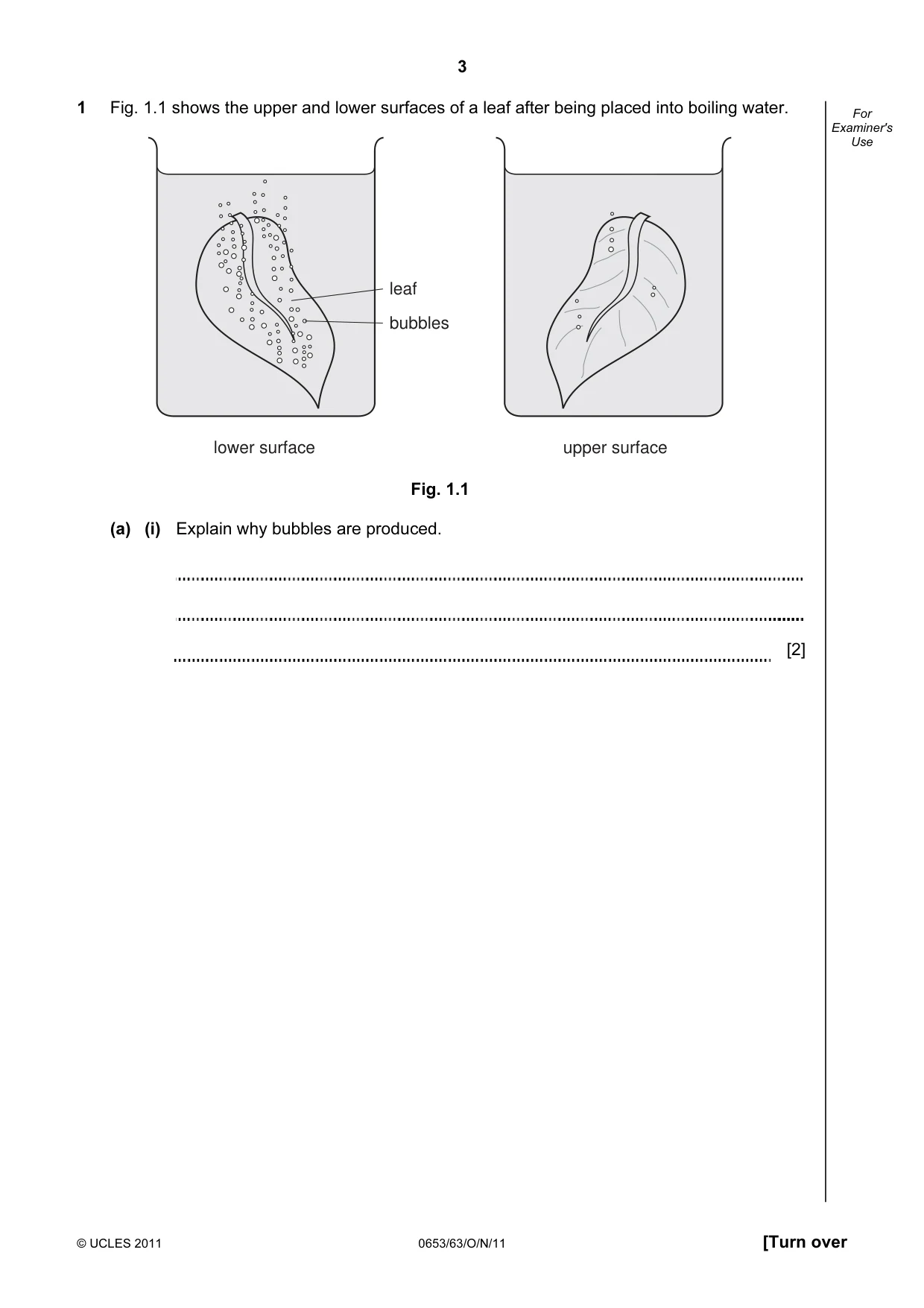 Cambridge IGCSE Science - Combined 0653 2011 Oct/Nov Paper 6 · Variant 3 question paper, page 3 of 20