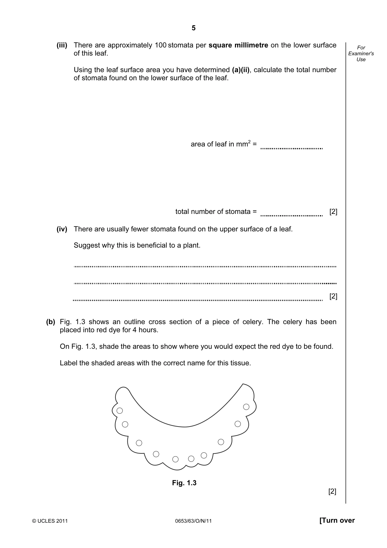 Cambridge IGCSE Science - Combined 0653 2011 Oct/Nov Paper 6 · Variant 3 question paper, page 5 of 20