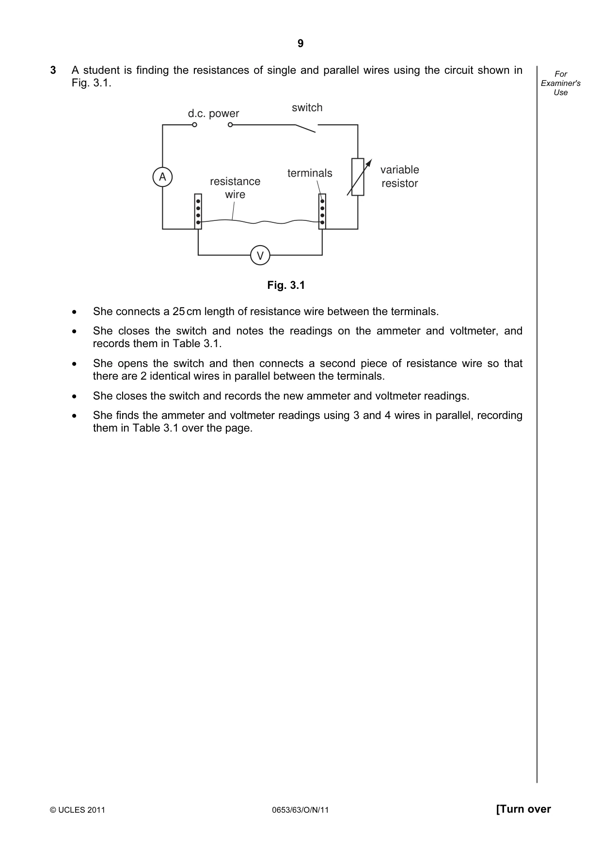 Cambridge IGCSE Science - Combined 0653 2011 Oct/Nov Paper 6 · Variant 3 question paper, page 9 of 20