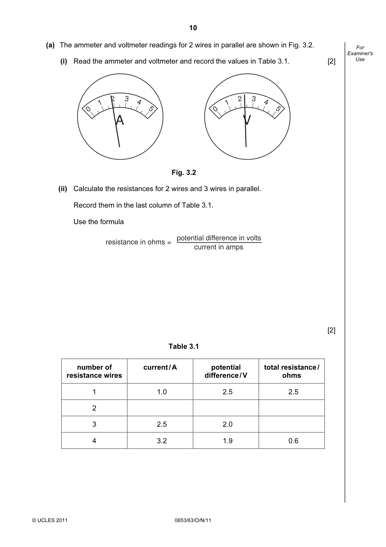 Cambridge IGCSE Science - Combined 0653 2011 Oct/Nov Paper 6 · Variant 3 question paper, page 10 of 20