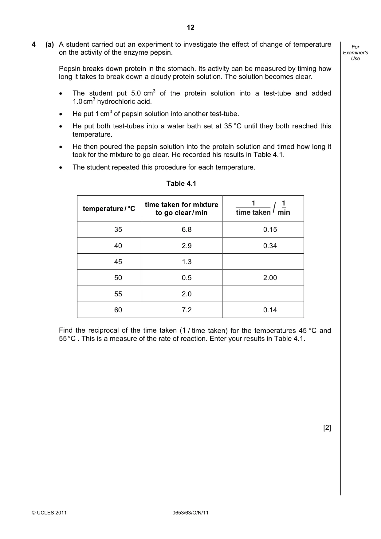 Cambridge IGCSE Science - Combined 0653 2011 Oct/Nov Paper 6 · Variant 3 question paper, page 12 of 20