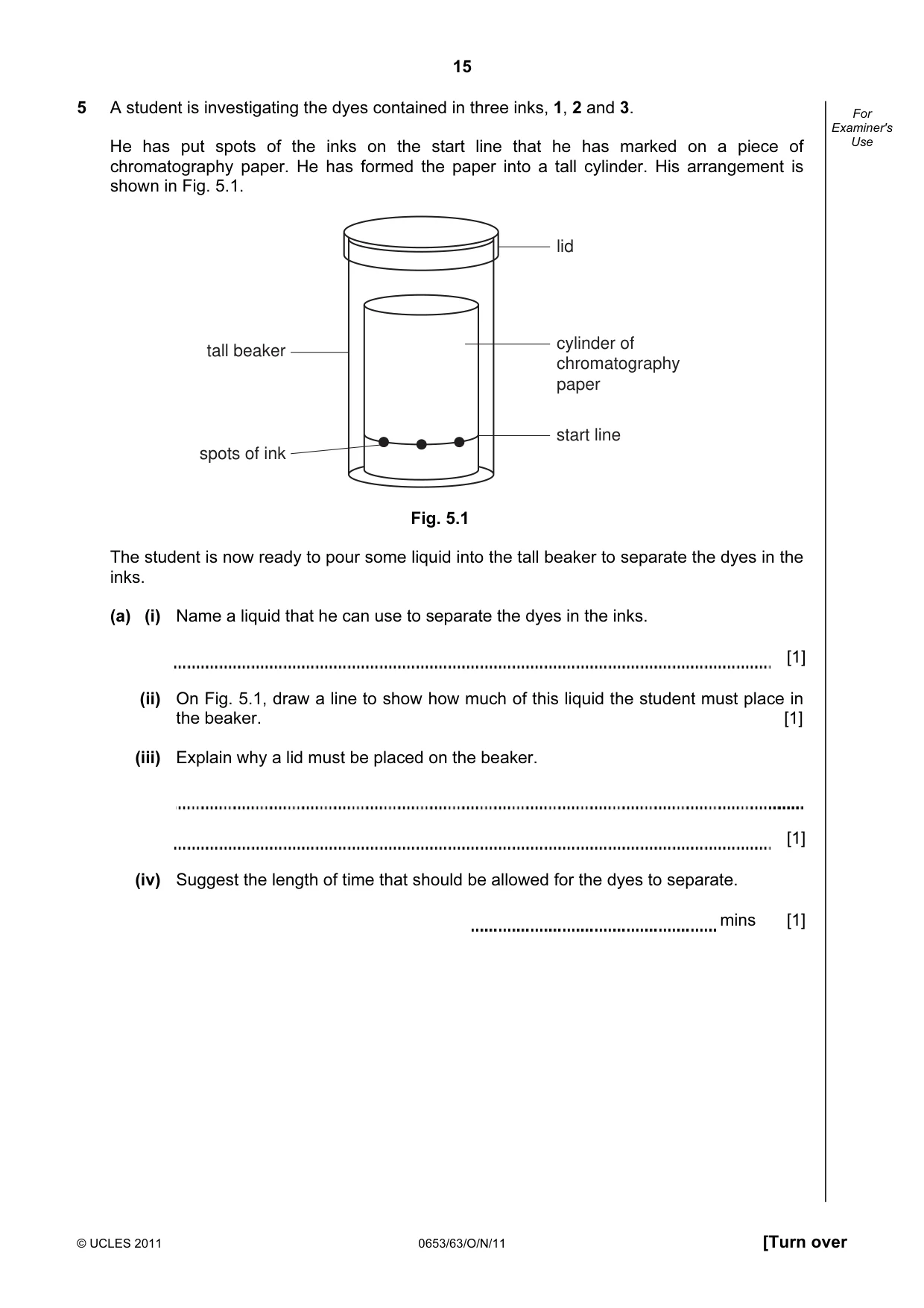 Cambridge IGCSE Science - Combined 0653 2011 Oct/Nov Paper 6 · Variant 3 question paper, page 15 of 20