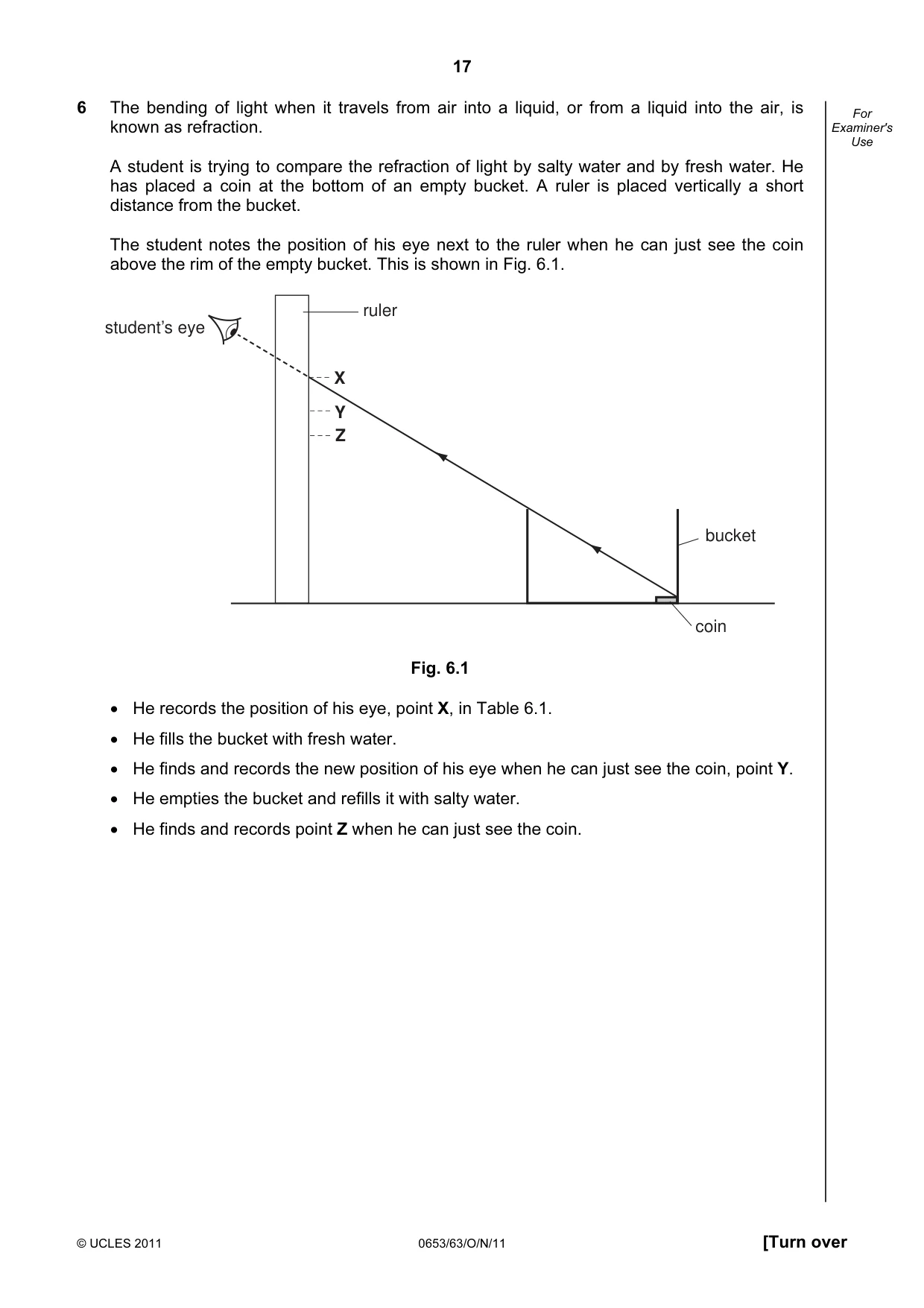 Cambridge IGCSE Science - Combined 0653 2011 Oct/Nov Paper 6 · Variant 3 question paper, page 17 of 20