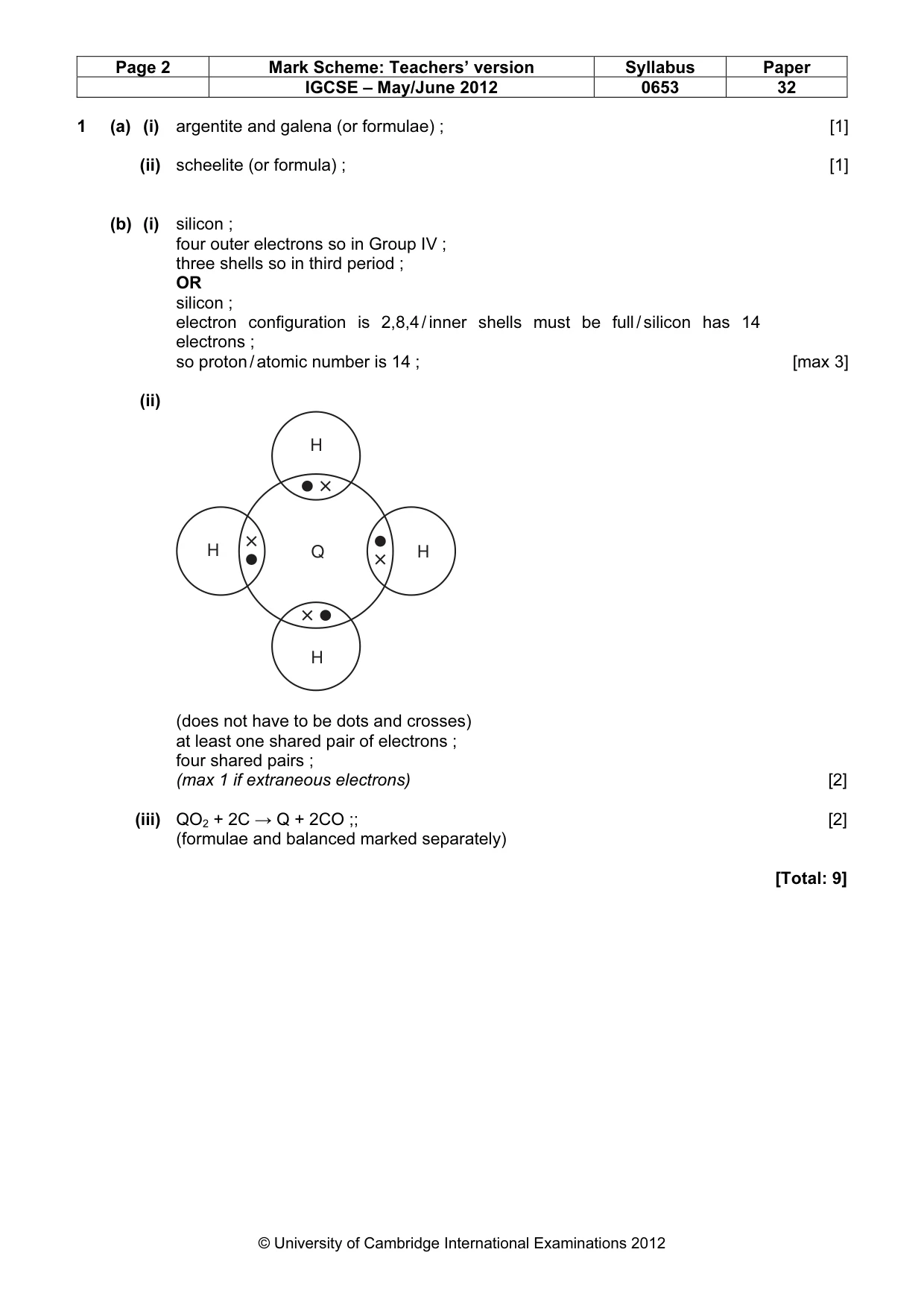 Mark scheme, page 2 of 8