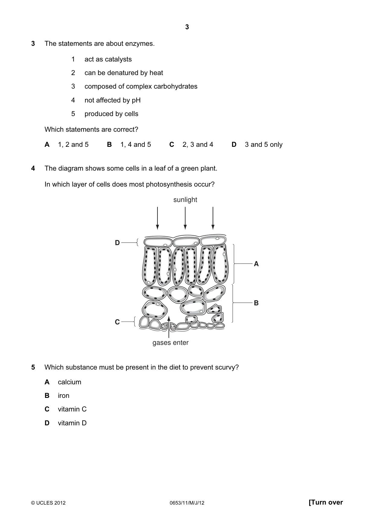 Cambridge IGCSE Science - Combined 0653 2012 May/June Paper 1 · Variant 1 question paper, page 3 of 20