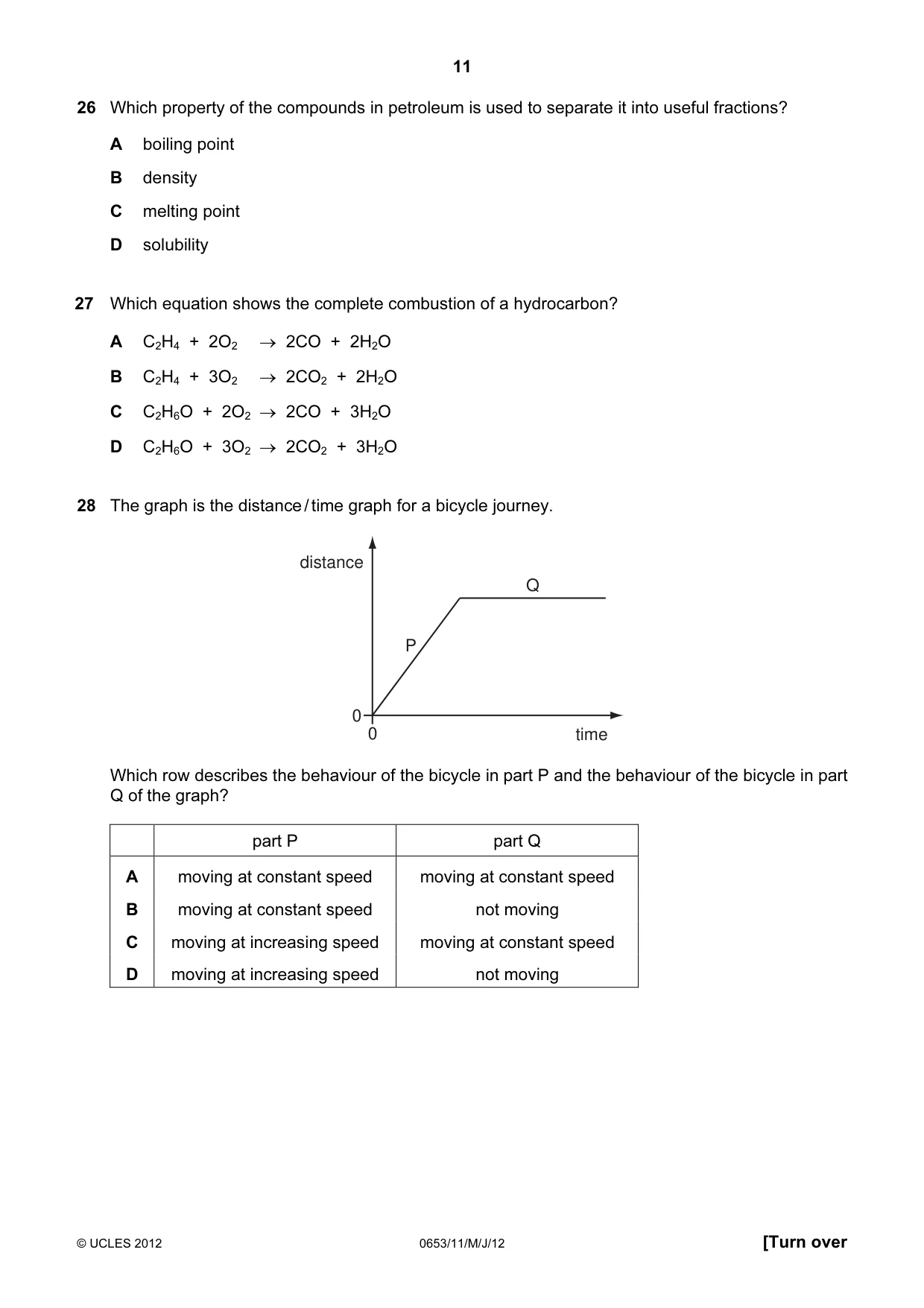 Cambridge IGCSE Science - Combined 0653 2012 May/June Paper 1 · Variant 1 question paper, page 11 of 20