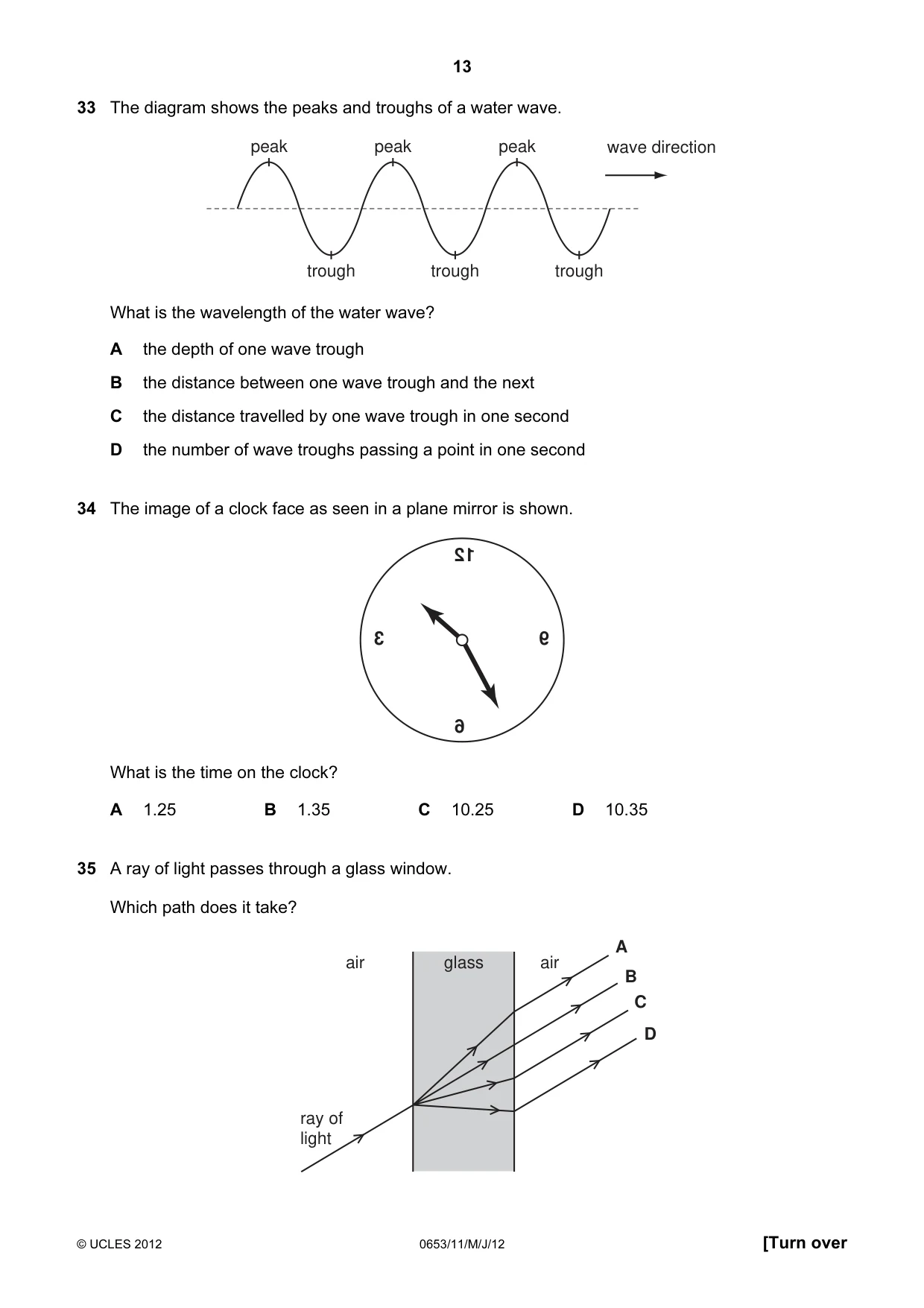Cambridge IGCSE Science - Combined 0653 2012 May/June Paper 1 · Variant 1 question paper, page 13 of 20