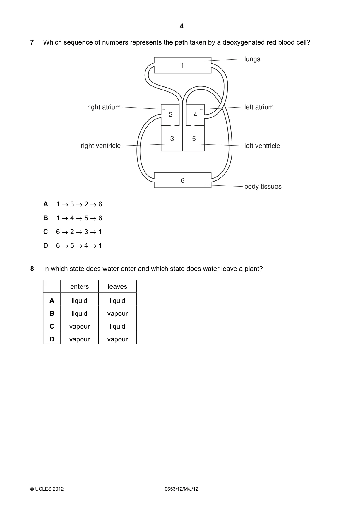 Cambridge IGCSE Science - Combined 0653 2012 May/June Paper 1 · Variant 2 question paper, page 4 of 20