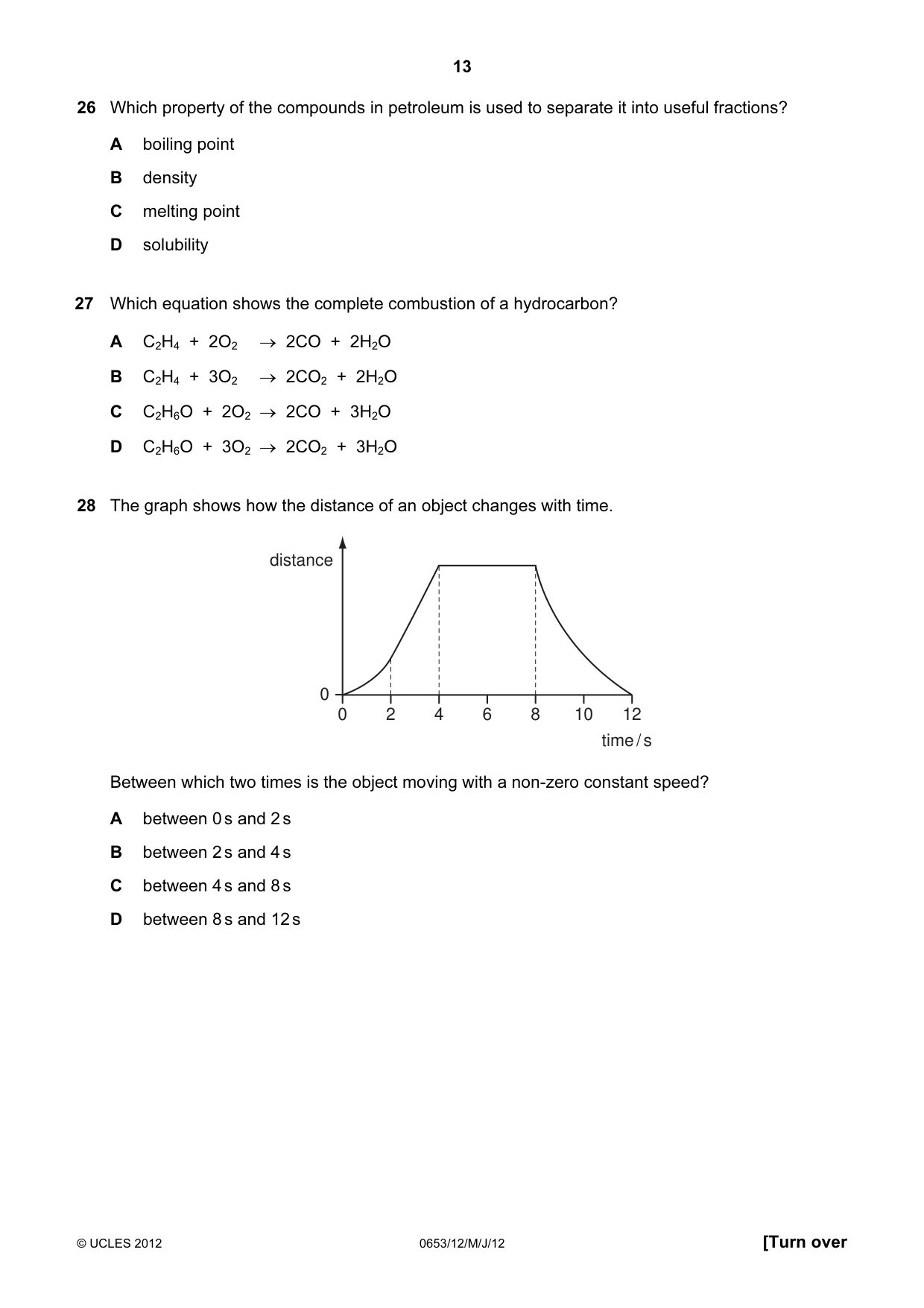 Cambridge IGCSE Science - Combined 0653 2012 May/June Paper 1 · Variant 2 question paper, page 13 of 20