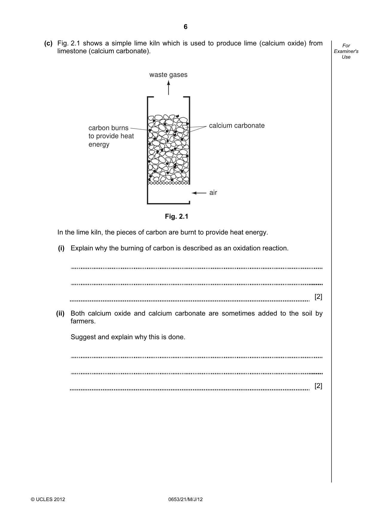 Cambridge IGCSE Science - Combined 0653 2012 May/June Paper 2 · Variant 1 question paper, page 6 of 24