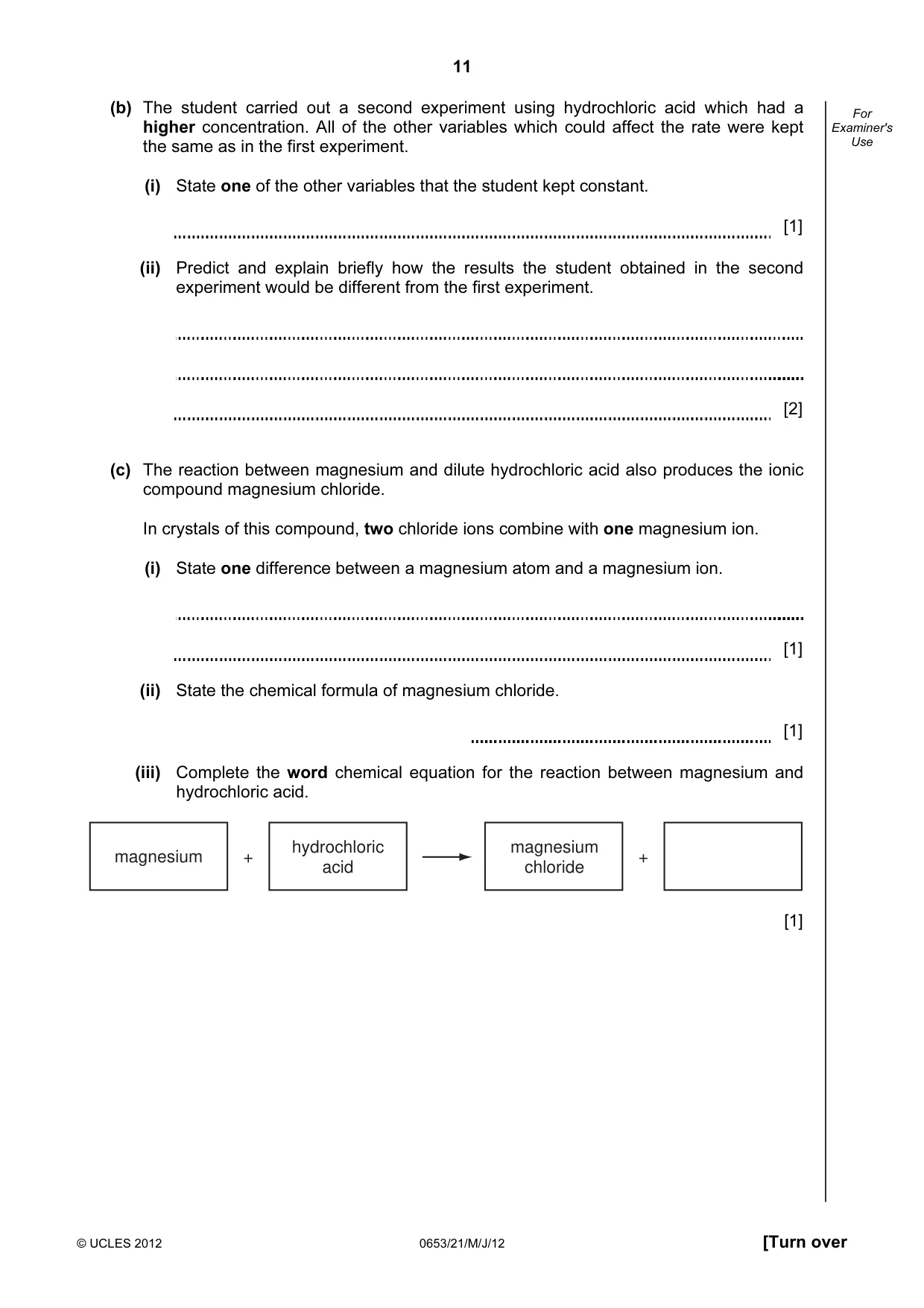 Cambridge IGCSE Science - Combined 0653 2012 May/June Paper 2 · Variant 1 question paper, page 11 of 24