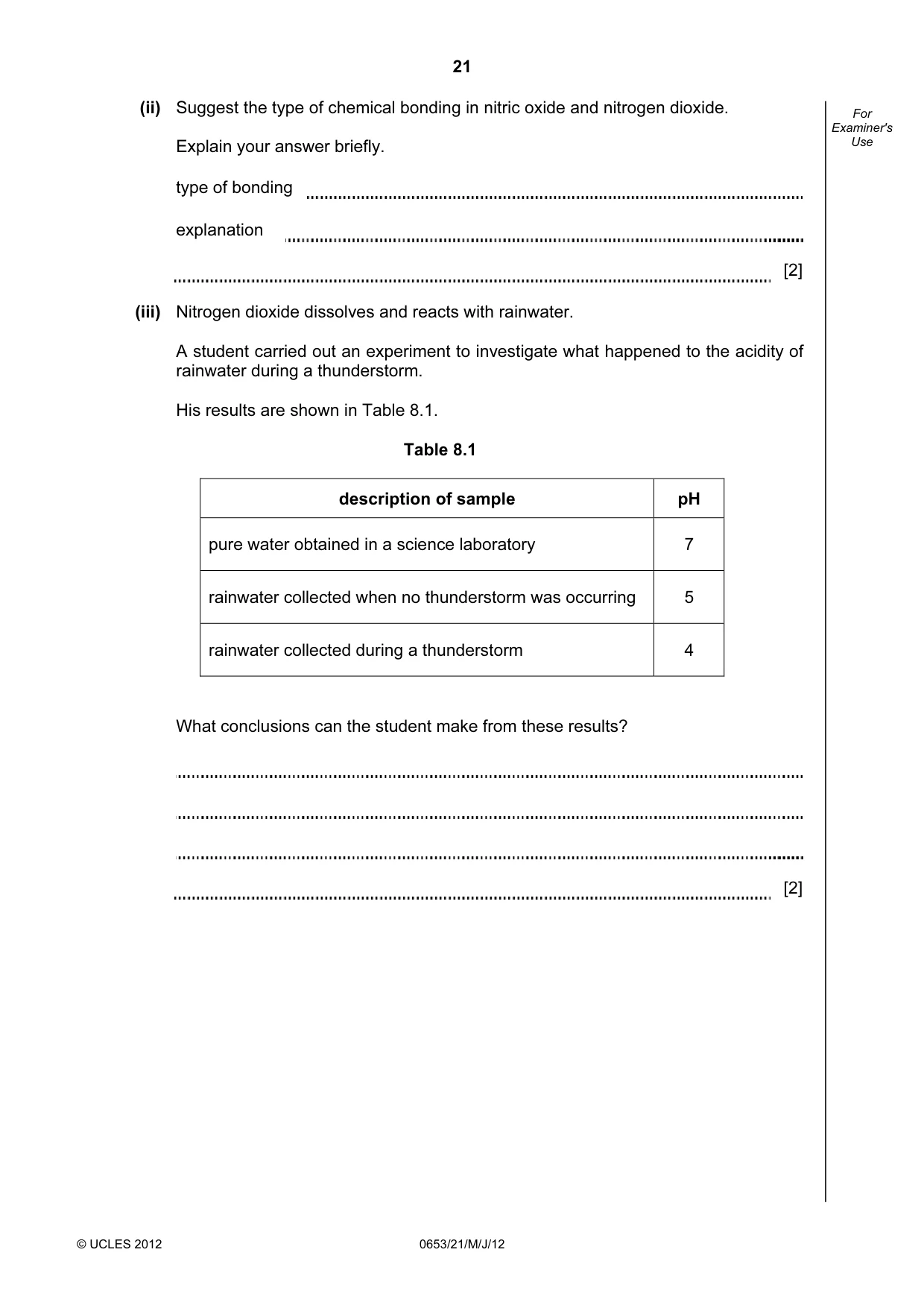 Cambridge IGCSE Science - Combined 0653 2012 May/June Paper 2 · Variant 1 question paper, page 21 of 24