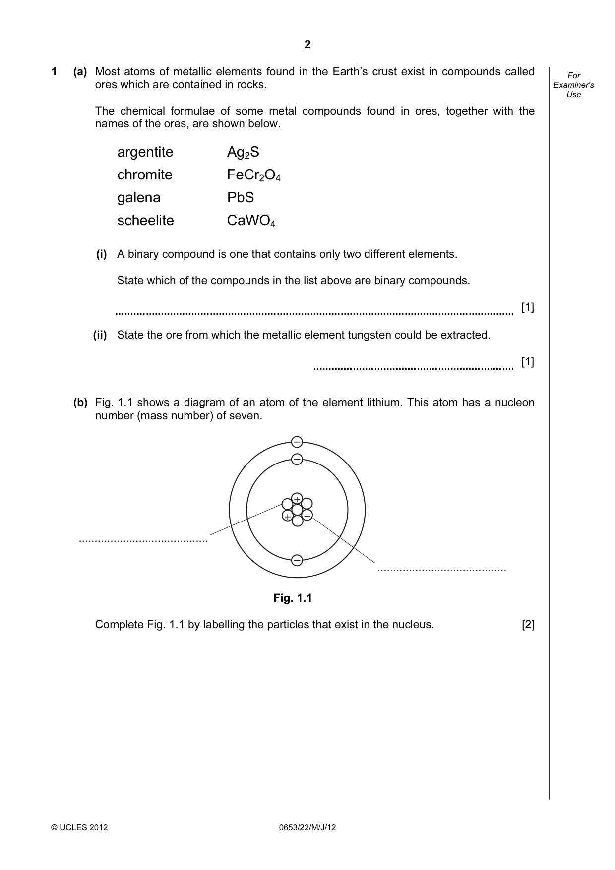 Cambridge IGCSE Science - Combined 0653 2012 May/June Paper 2 · Variant 2 question paper, page 2 of 20