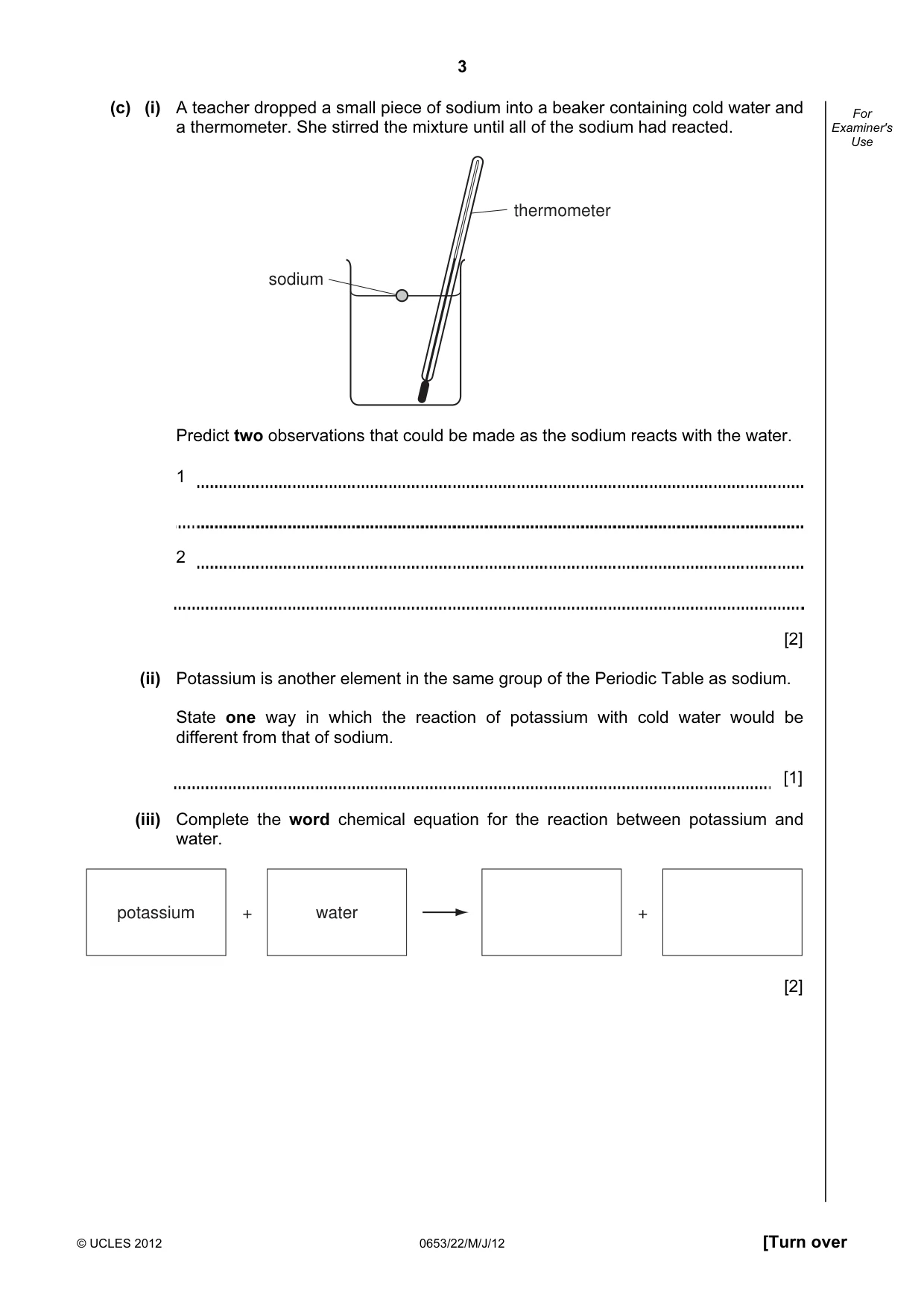 Cambridge IGCSE Science - Combined 0653 2012 May/June Paper 2 · Variant 2 question paper, page 3 of 20