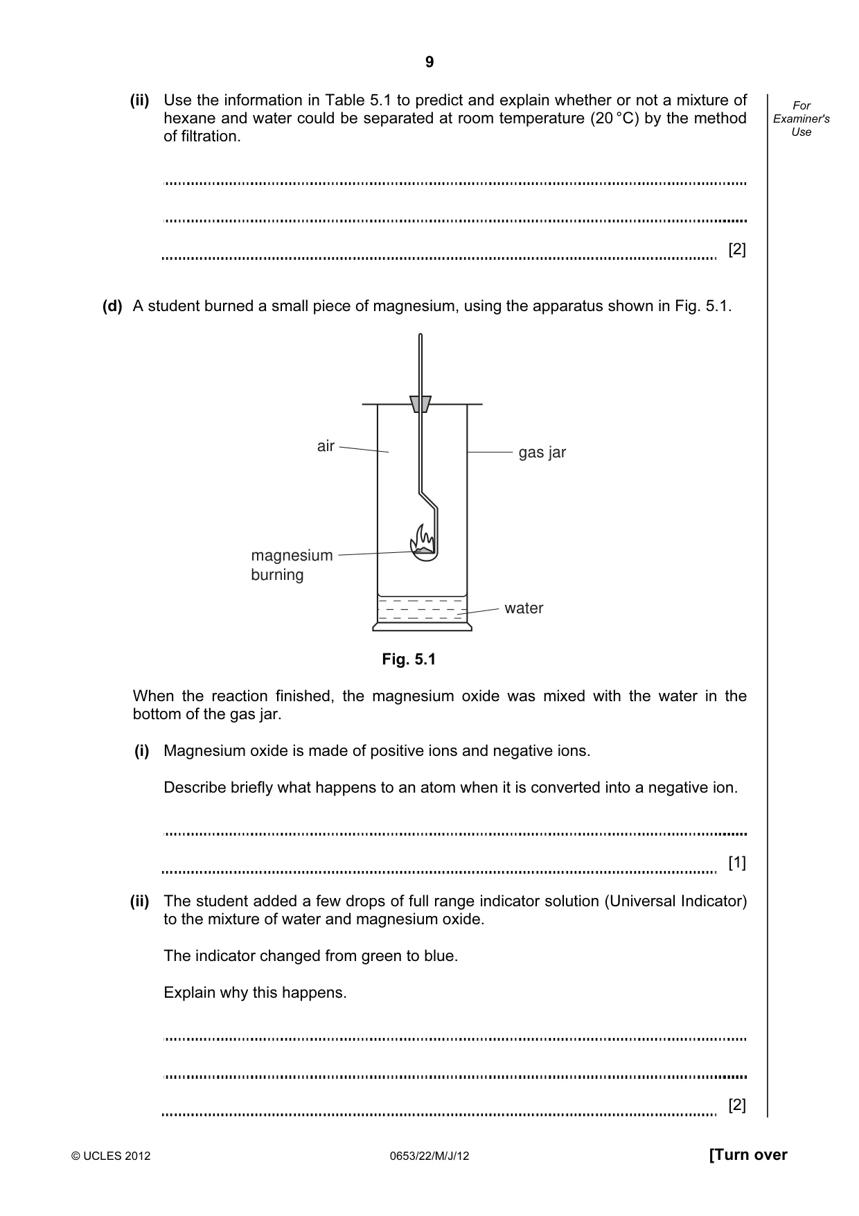 Cambridge IGCSE Science - Combined 0653 2012 May/June Paper 2 · Variant 2 question paper, page 9 of 20