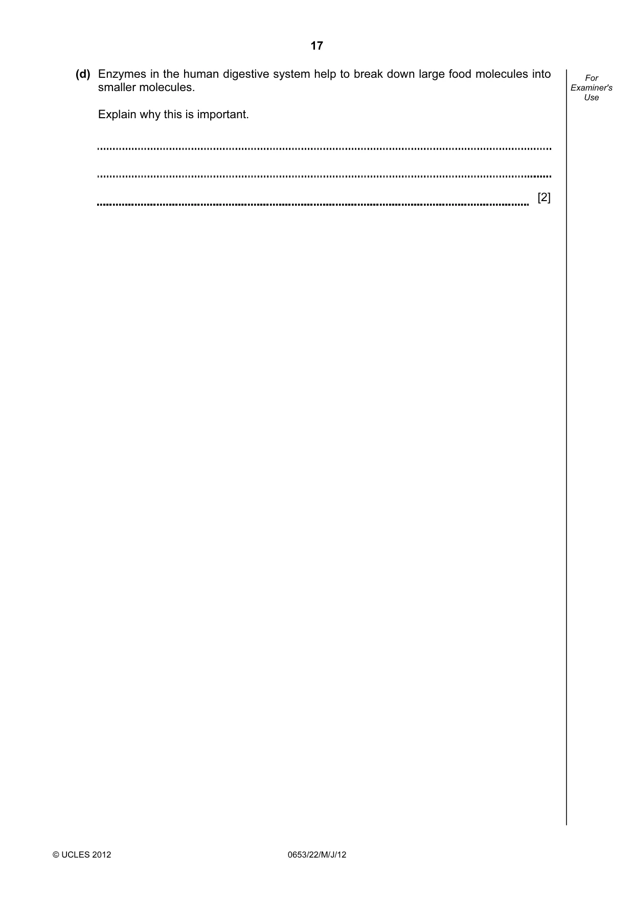 Cambridge IGCSE Science - Combined 0653 2012 May/June Paper 2 · Variant 2 question paper, page 17 of 20