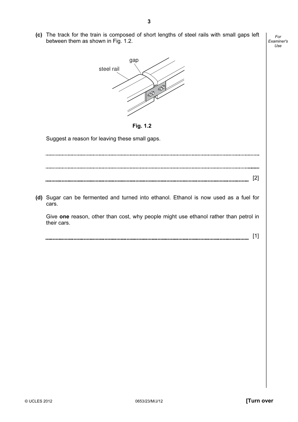 Cambridge IGCSE Science - Combined 0653 2012 May/June Paper 2 · Variant 3 question paper, page 3 of 24