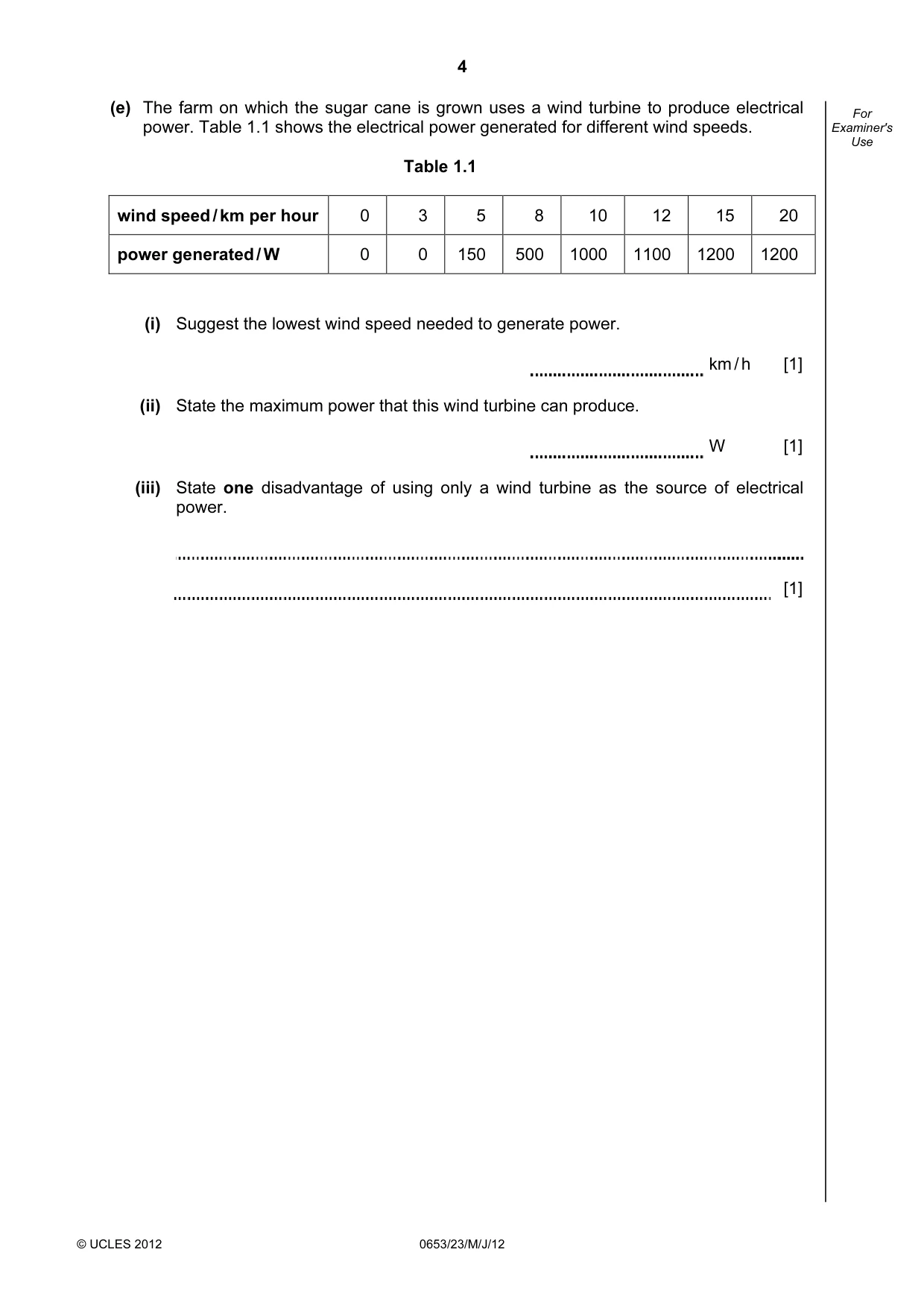 Cambridge IGCSE Science - Combined 0653 2012 May/June Paper 2 · Variant 3 question paper, page 4 of 24
