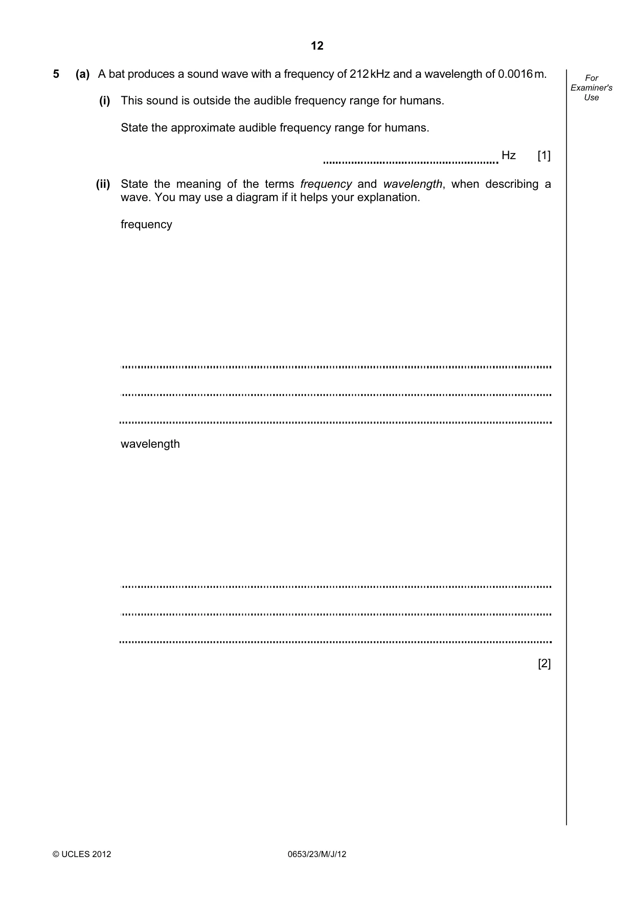 Cambridge IGCSE Science - Combined 0653 2012 May/June Paper 2 · Variant 3 question paper, page 12 of 24