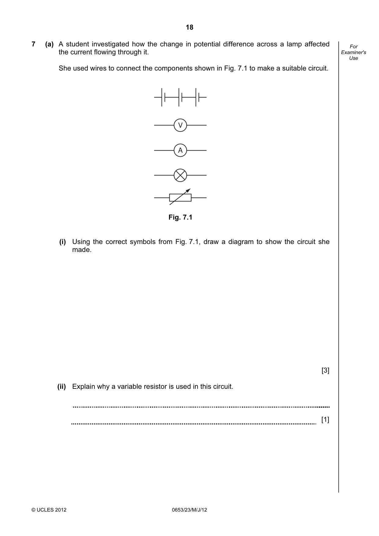 Cambridge IGCSE Science - Combined 0653 2012 May/June Paper 2 · Variant 3 question paper, page 18 of 24