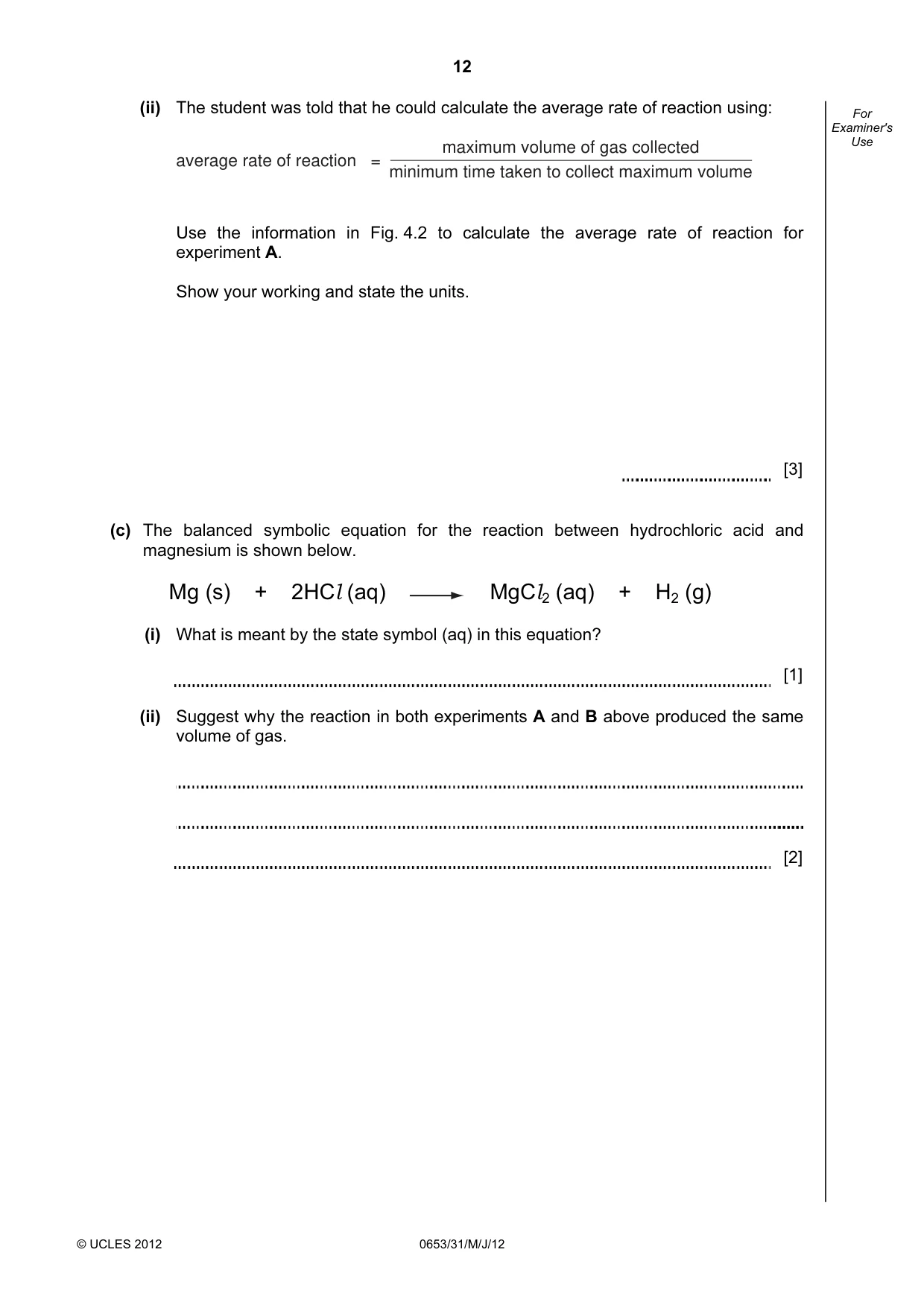 Cambridge IGCSE Science - Combined 0653 2012 May/June Paper 3 · Variant 1 question paper, page 12 of 24