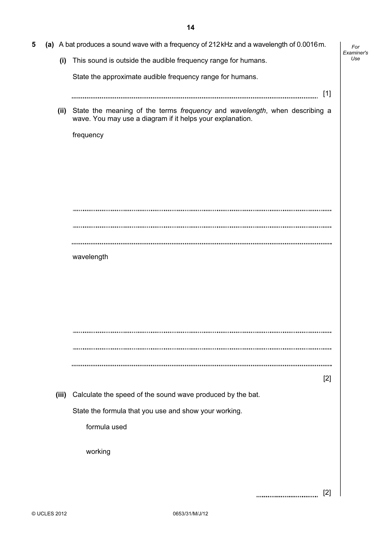 Cambridge IGCSE Science - Combined 0653 2012 May/June Paper 3 · Variant 1 question paper, page 14 of 24
