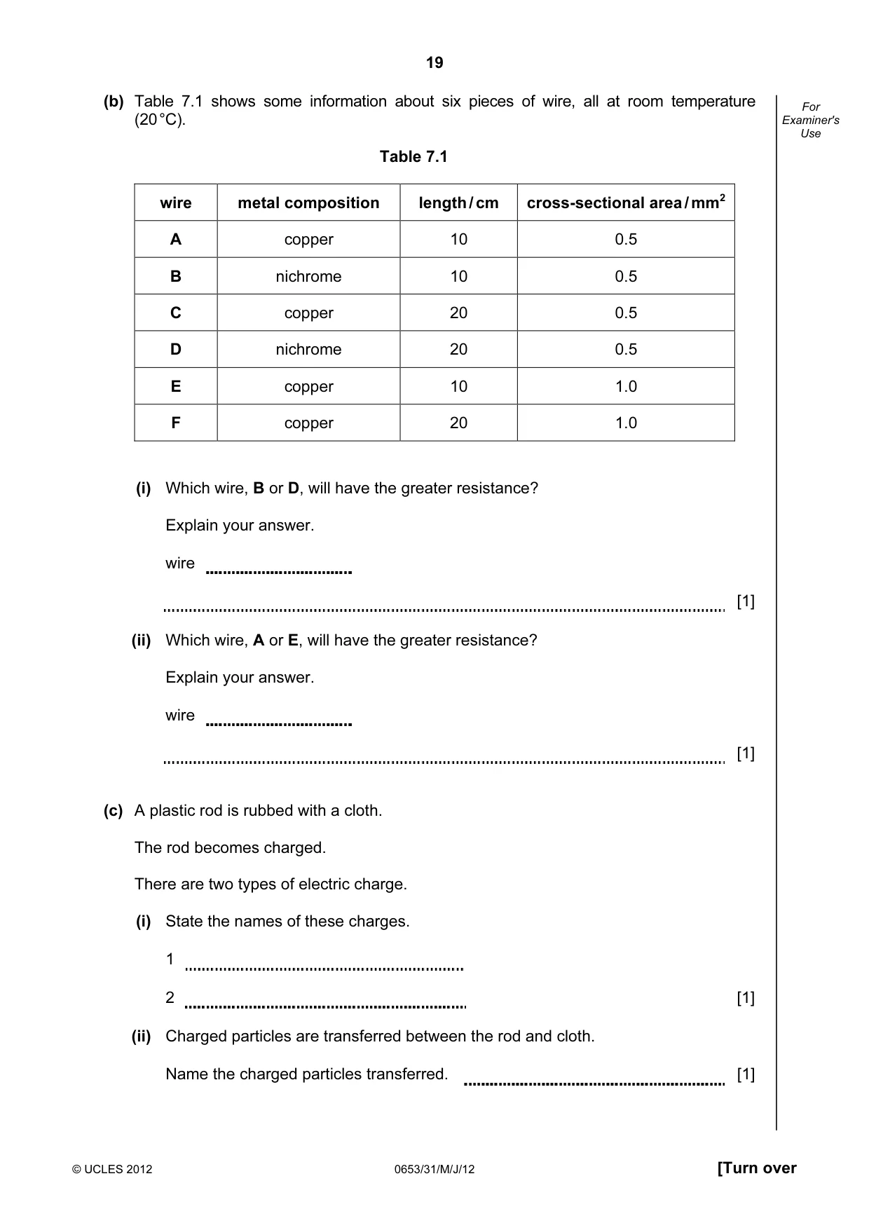 Cambridge IGCSE Science - Combined 0653 2012 May/June Paper 3 · Variant 1 question paper, page 19 of 24