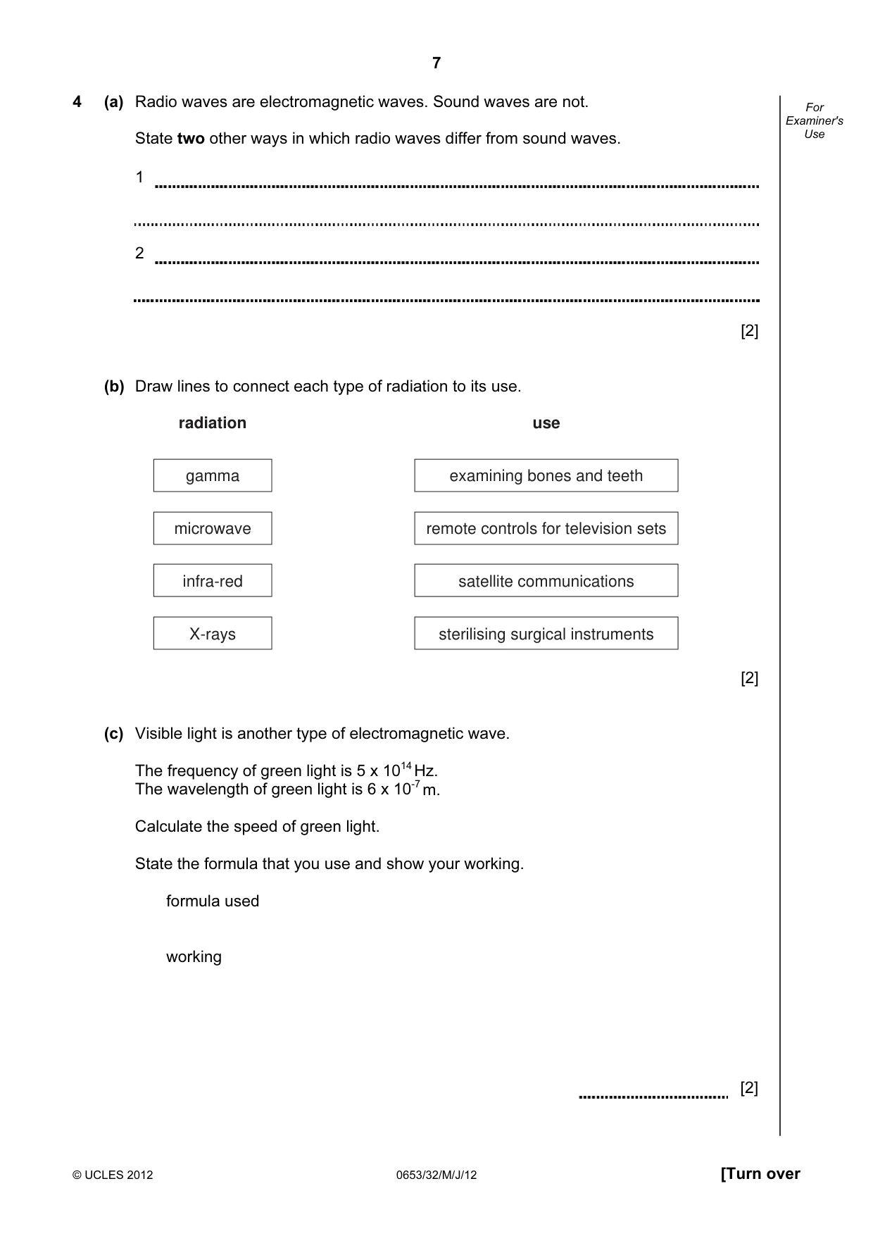 Cambridge IGCSE Science - Combined 0653 2012 May/June Paper 3 · Variant 2 question paper, page 7 of 20