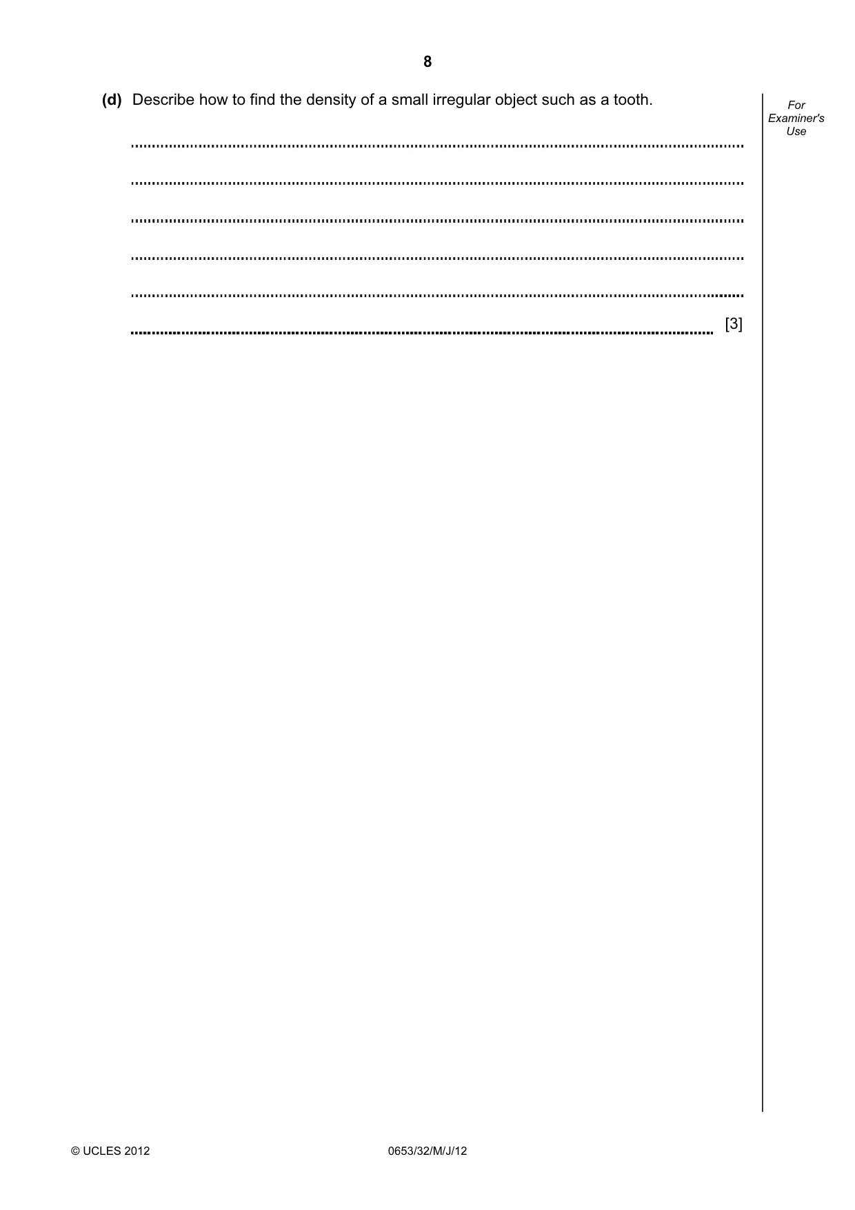 Cambridge IGCSE Science - Combined 0653 2012 May/June Paper 3 · Variant 2 question paper, page 8 of 20