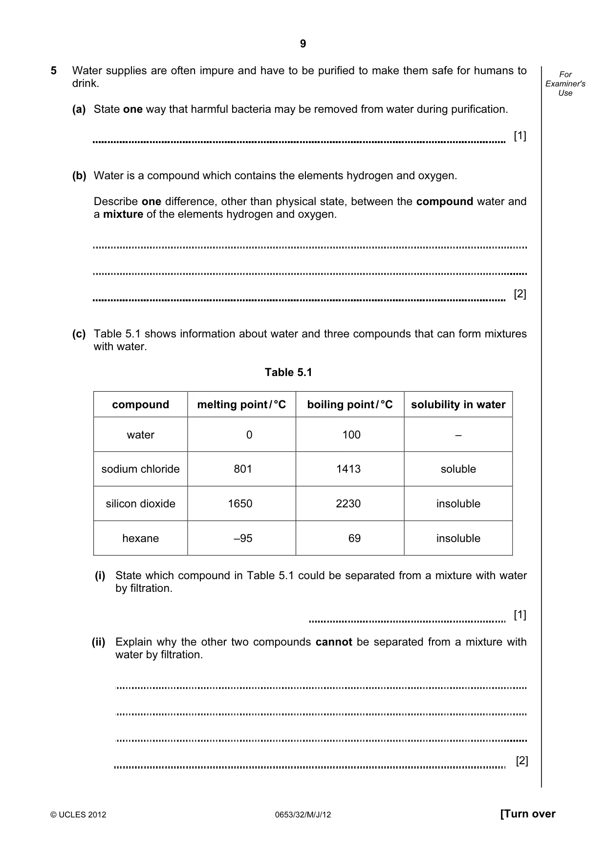 Cambridge IGCSE Science - Combined 0653 2012 May/June Paper 3 · Variant 2 question paper, page 9 of 20