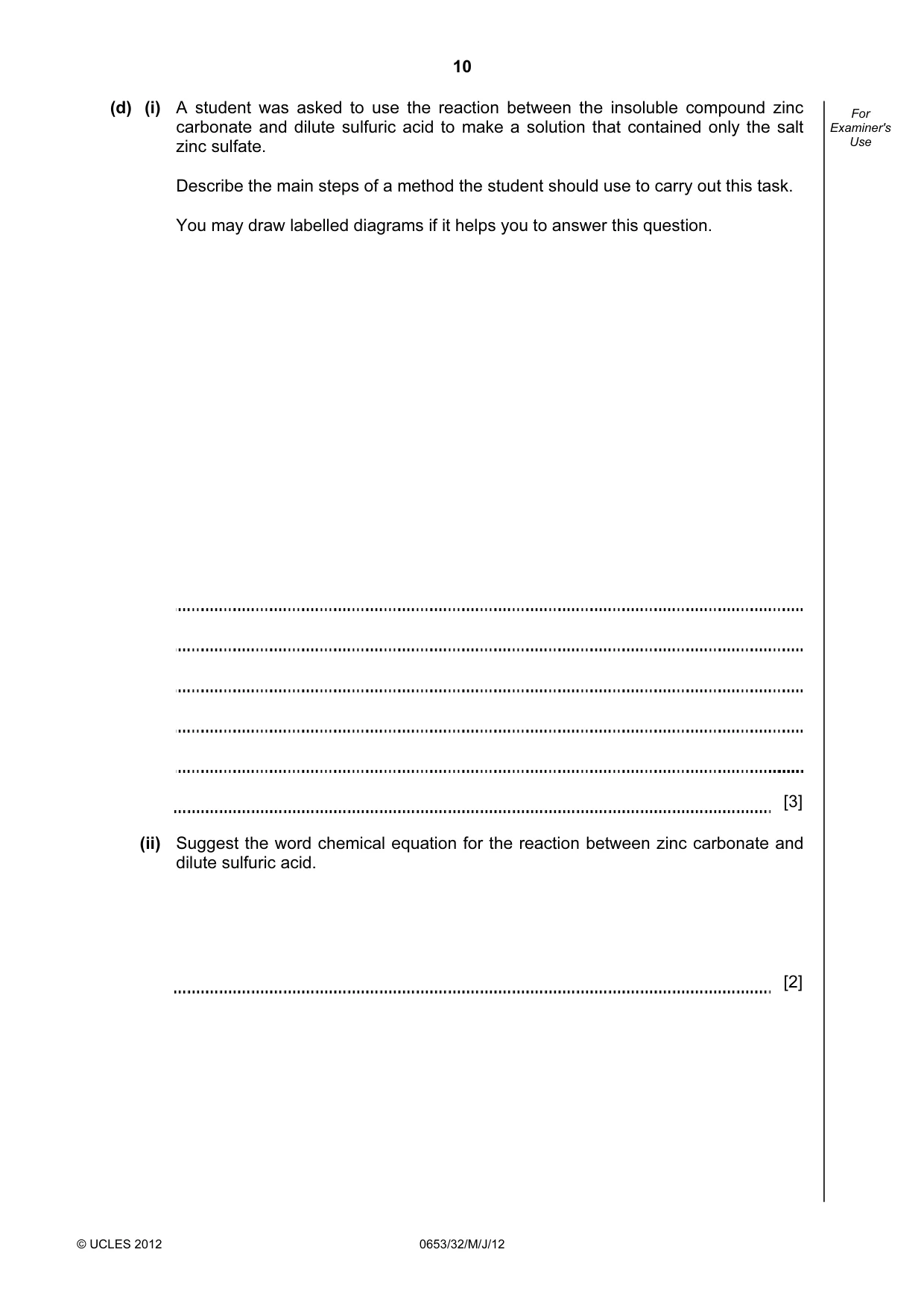 Cambridge IGCSE Science - Combined 0653 2012 May/June Paper 3 · Variant 2 question paper, page 10 of 20