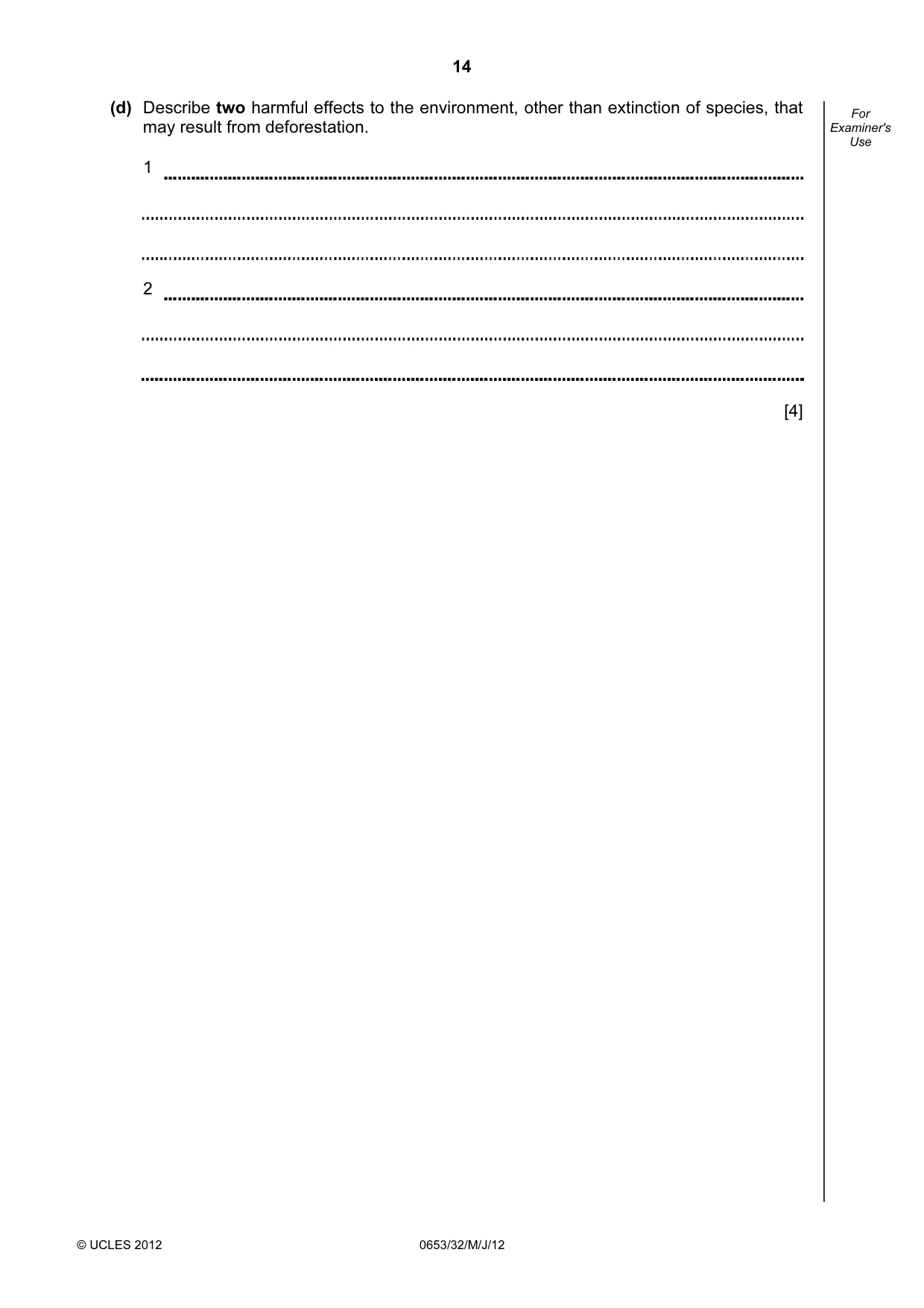 Cambridge IGCSE Science - Combined 0653 2012 May/June Paper 3 · Variant 2 question paper, page 14 of 20