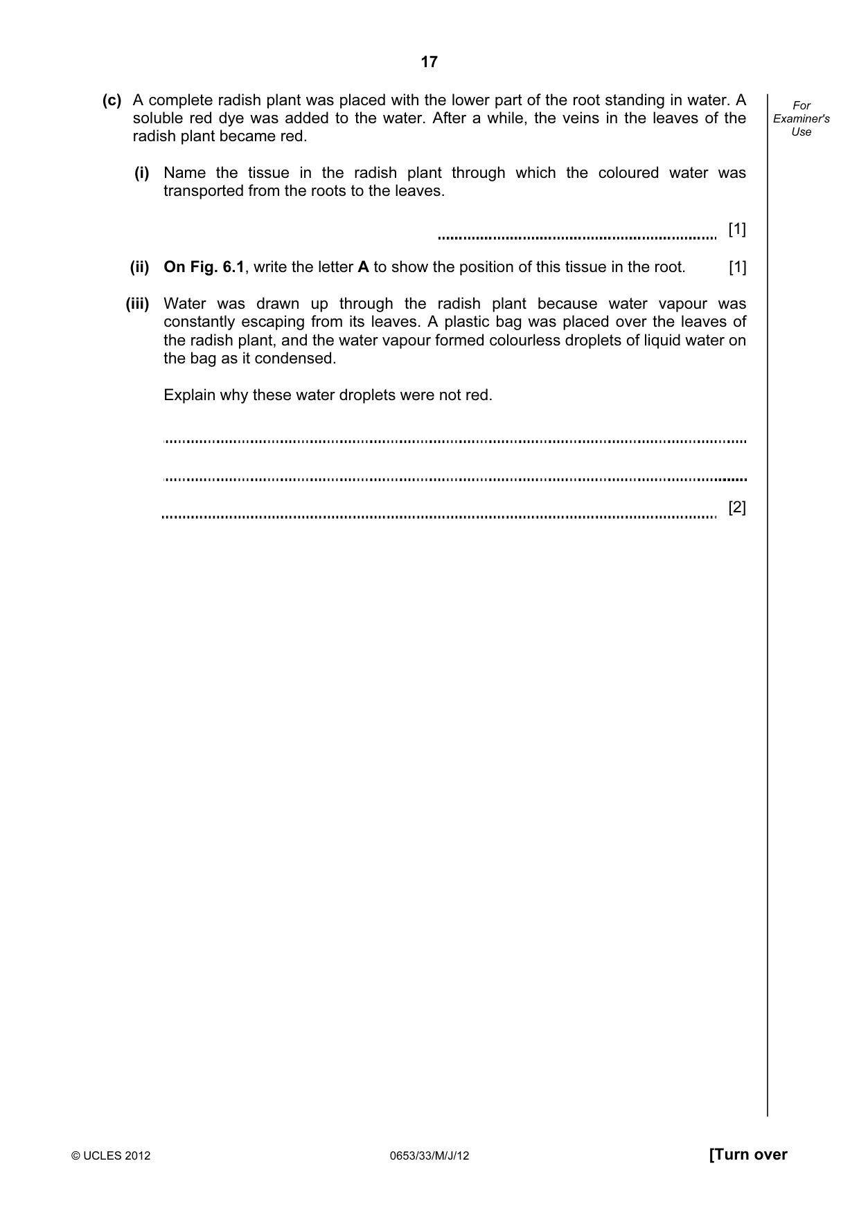 Cambridge IGCSE Science - Combined 0653 2012 May/June Paper 3 · Variant 3 question paper, page 17 of 24