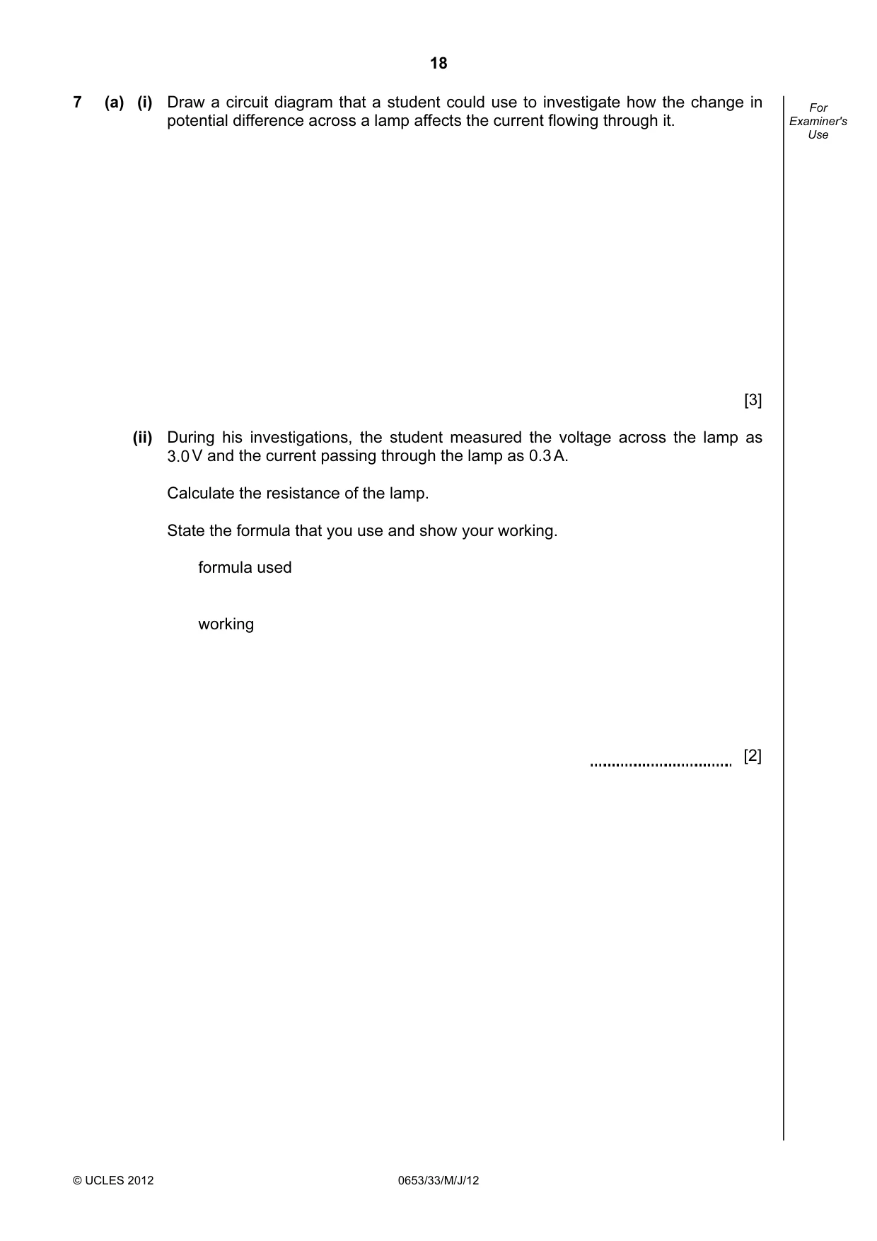 Cambridge IGCSE Science - Combined 0653 2012 May/June Paper 3 · Variant 3 question paper, page 18 of 24